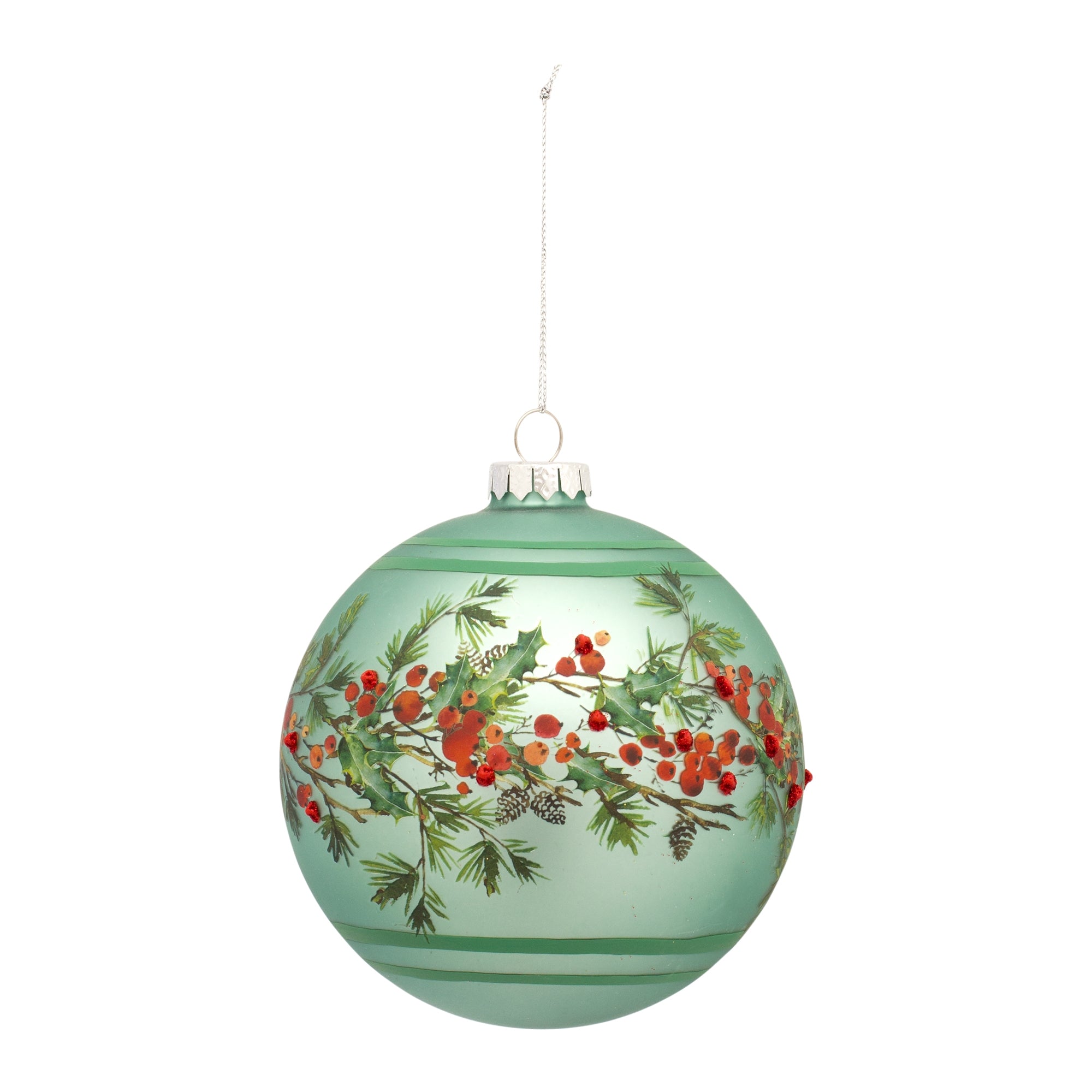 Ball Ornament 5”D Glass