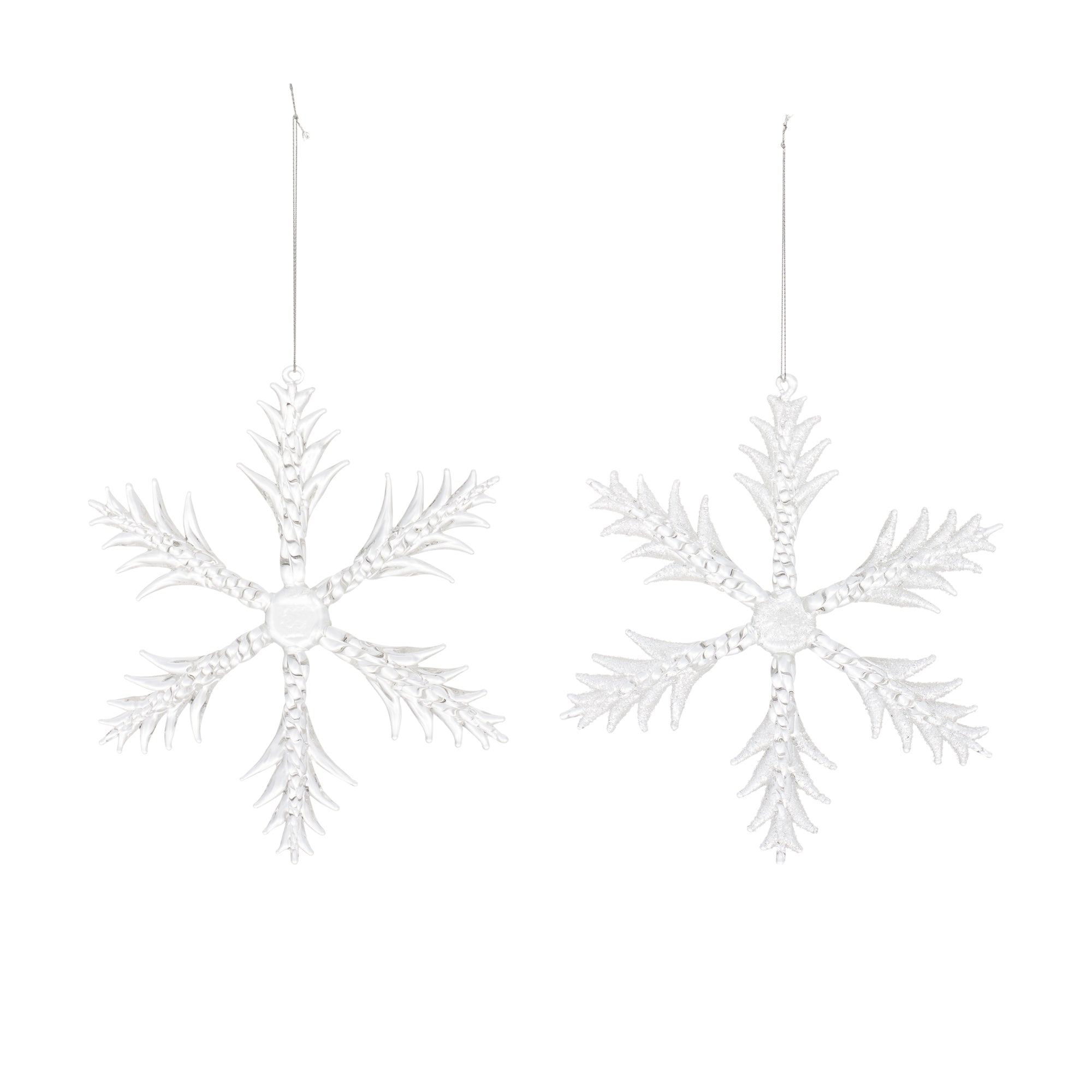 Snowflake (2 Asst) 6.25”H Glass