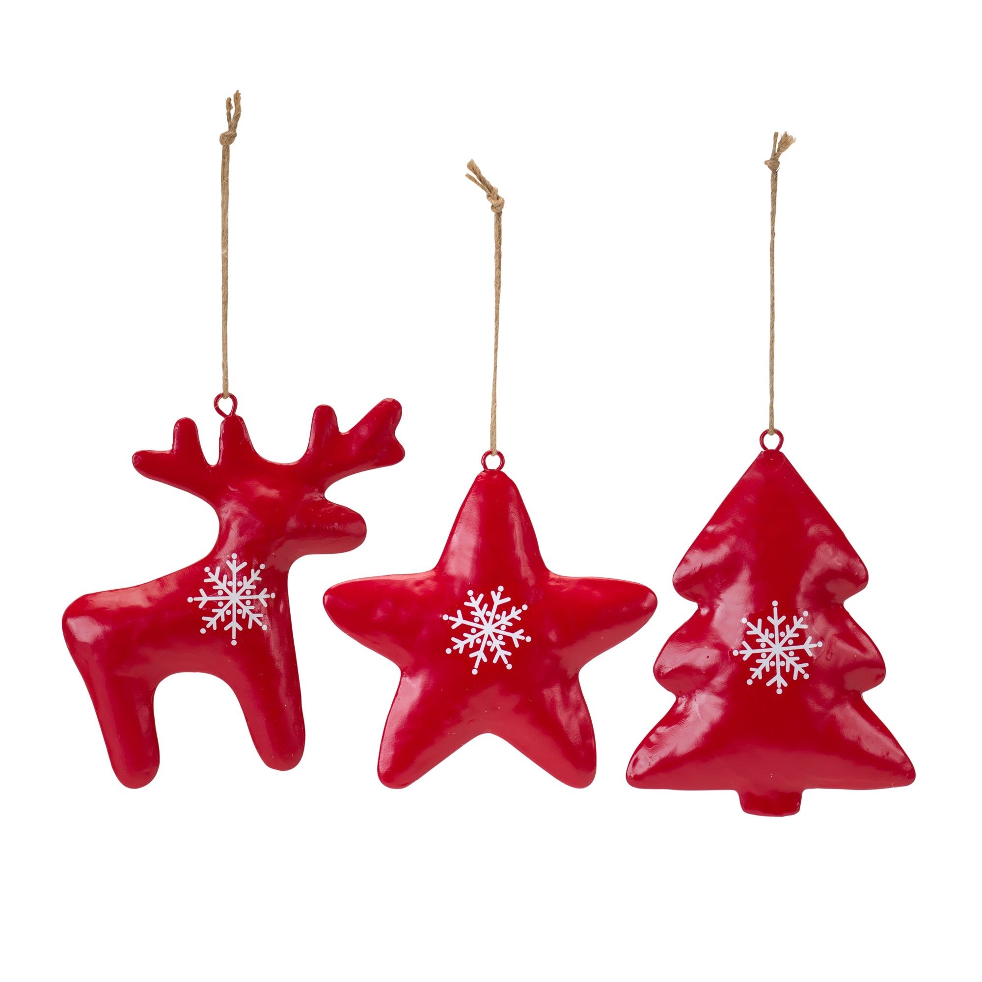 Tree/Star/Deer Ornament (3 Asst) 5.25"H, 6"H, 6"H Iron