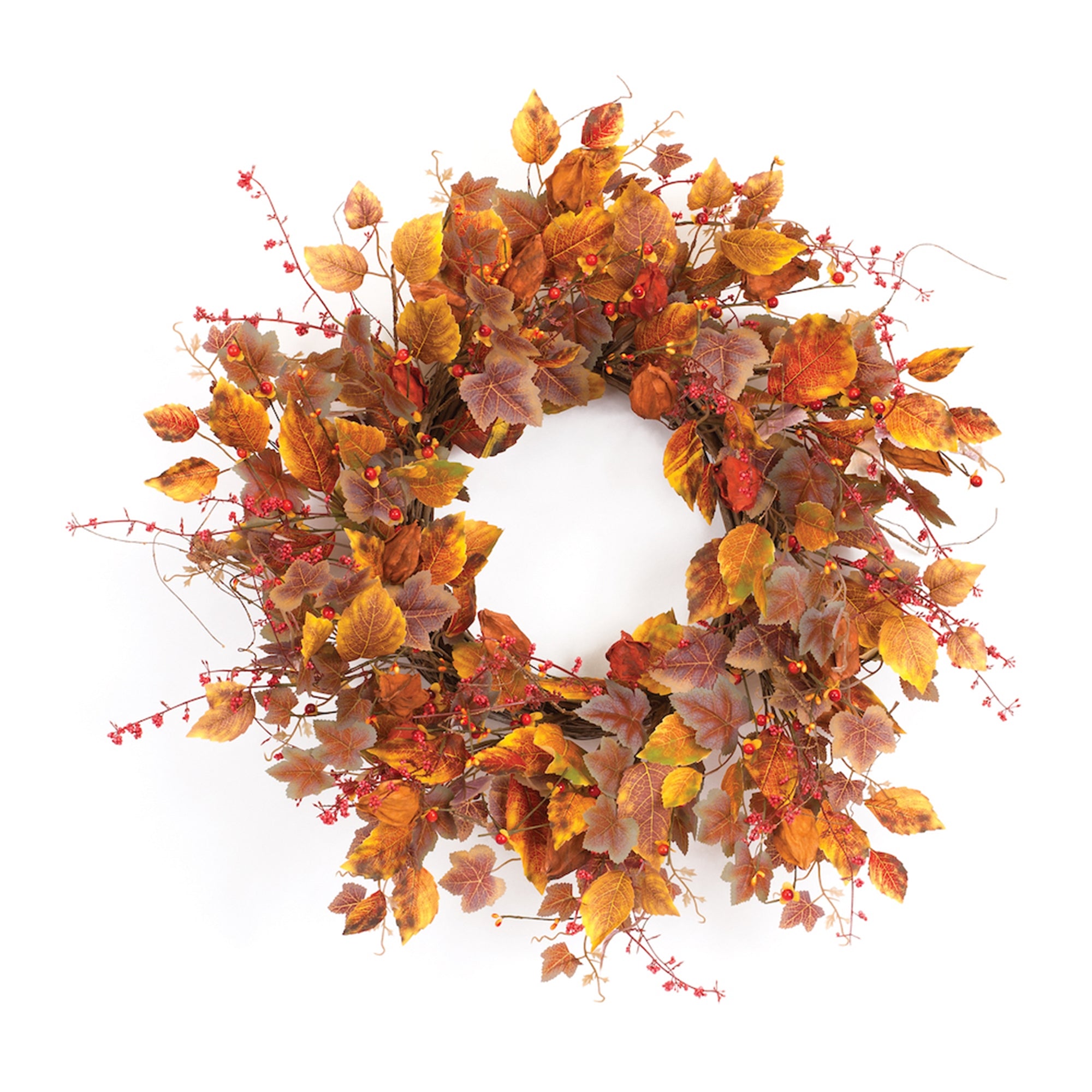 16.5" Bittersweet Leaf Wreath