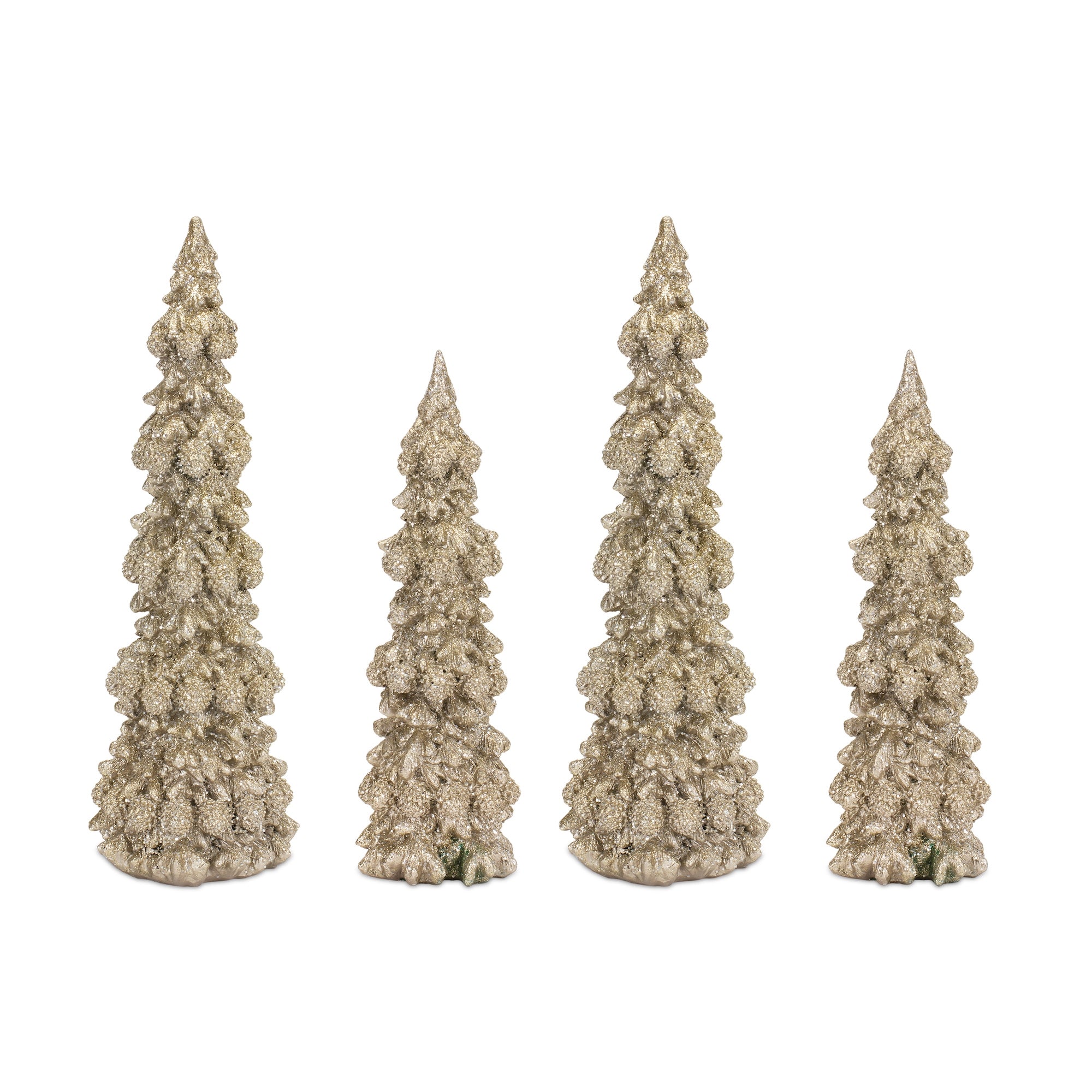 Champagne Glitter Holiday Tree Décor (Set of 4)