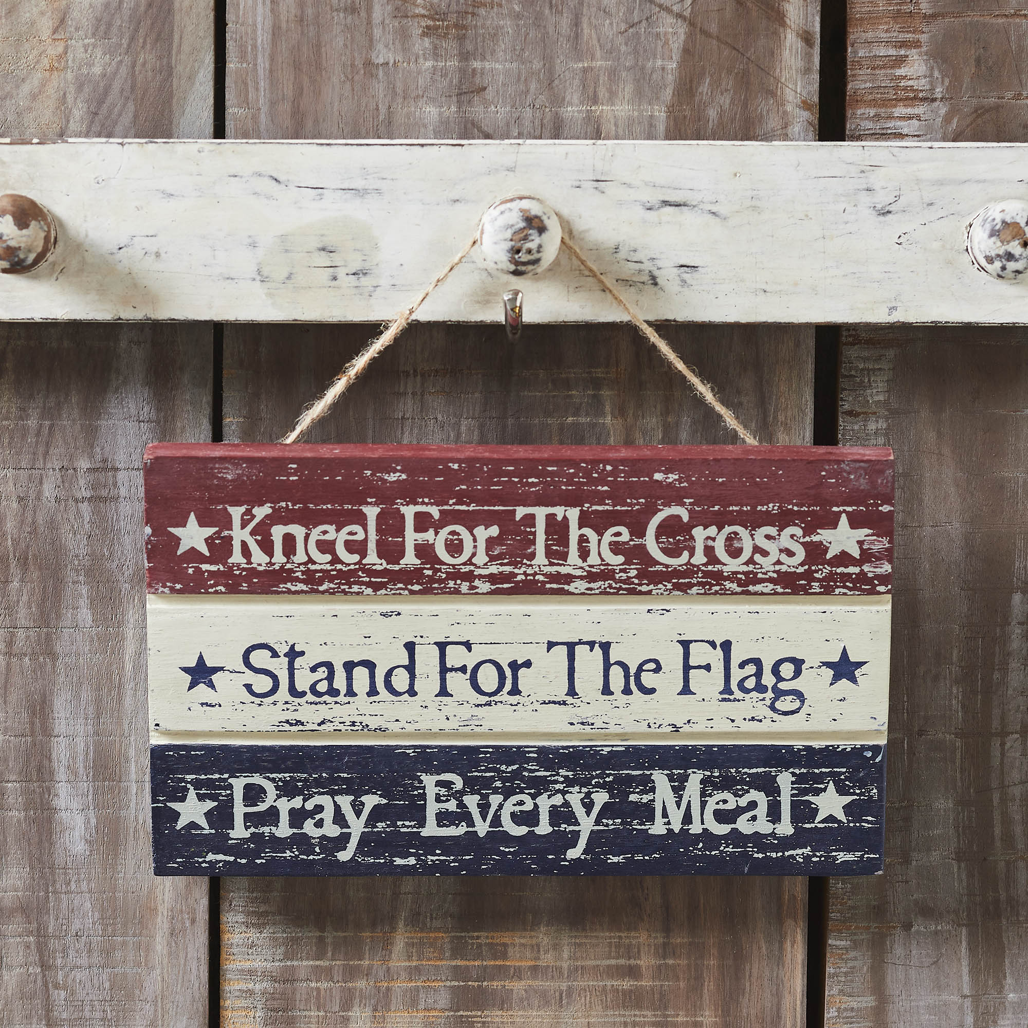 Kneel Stand Pray Wooden Sign 5.25x9x0.75