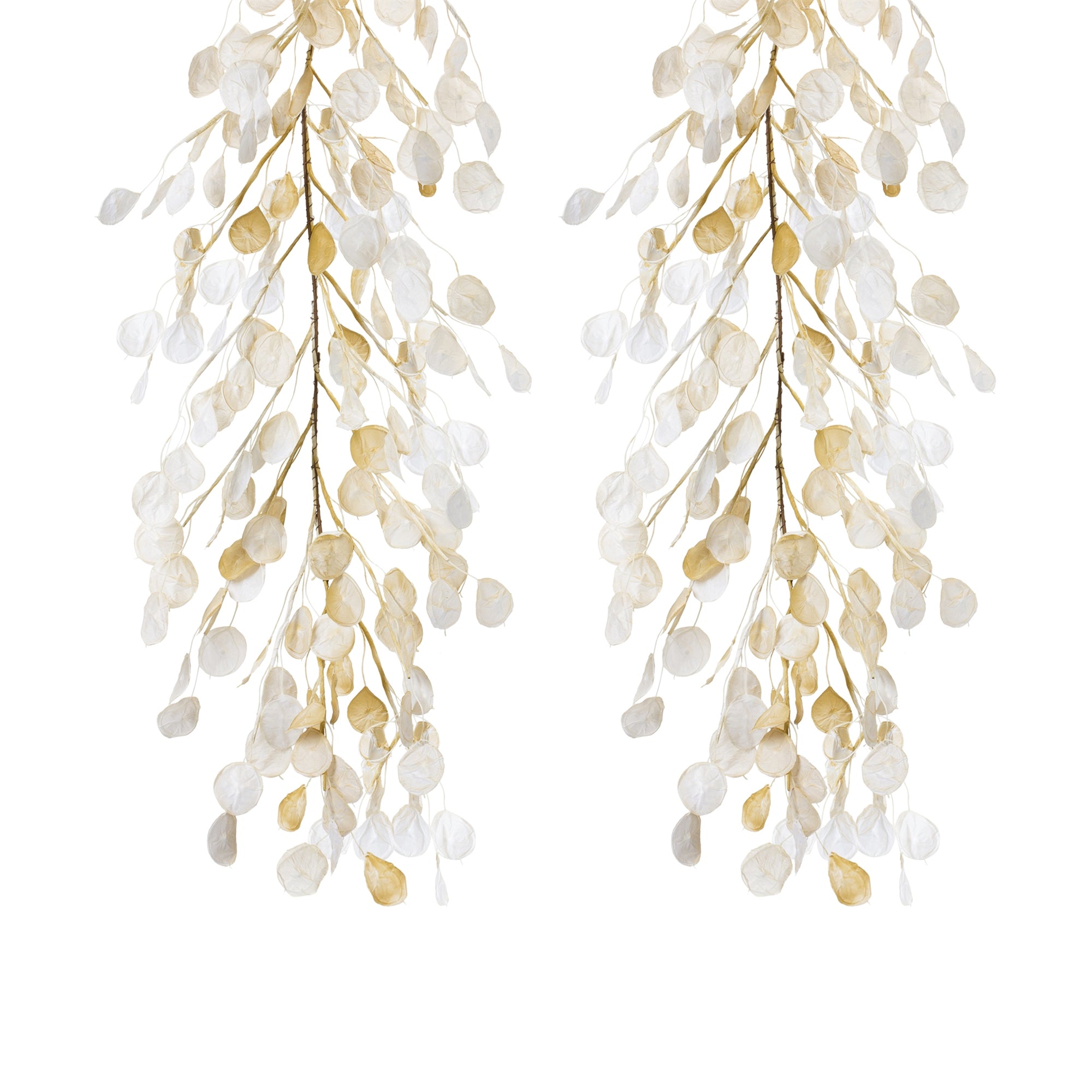 Ivory Silver Dollar Eucalyptus Garland (Set of 2)
