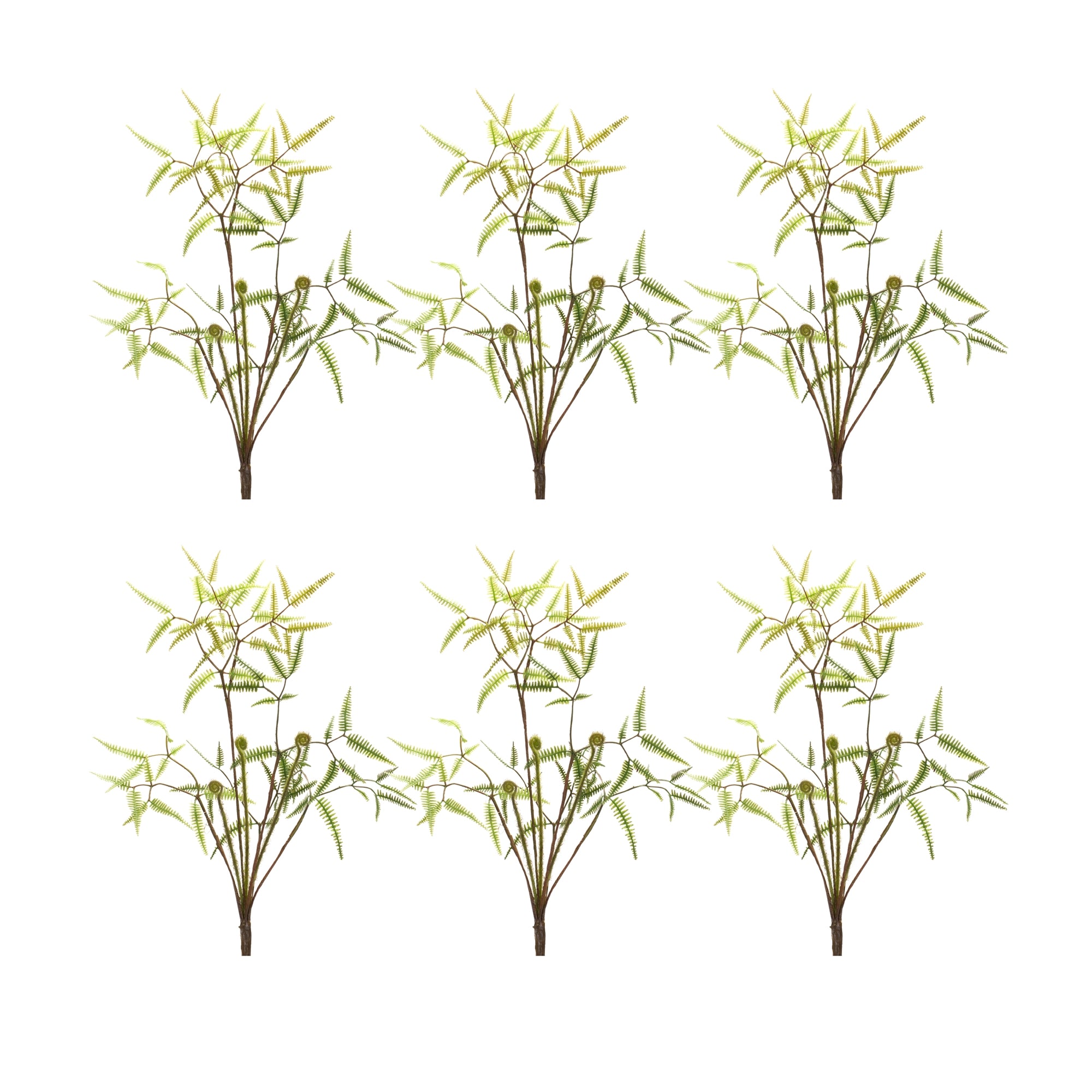 Mini Fern Foliage Bush with Sprout Accent (Set of 6)
