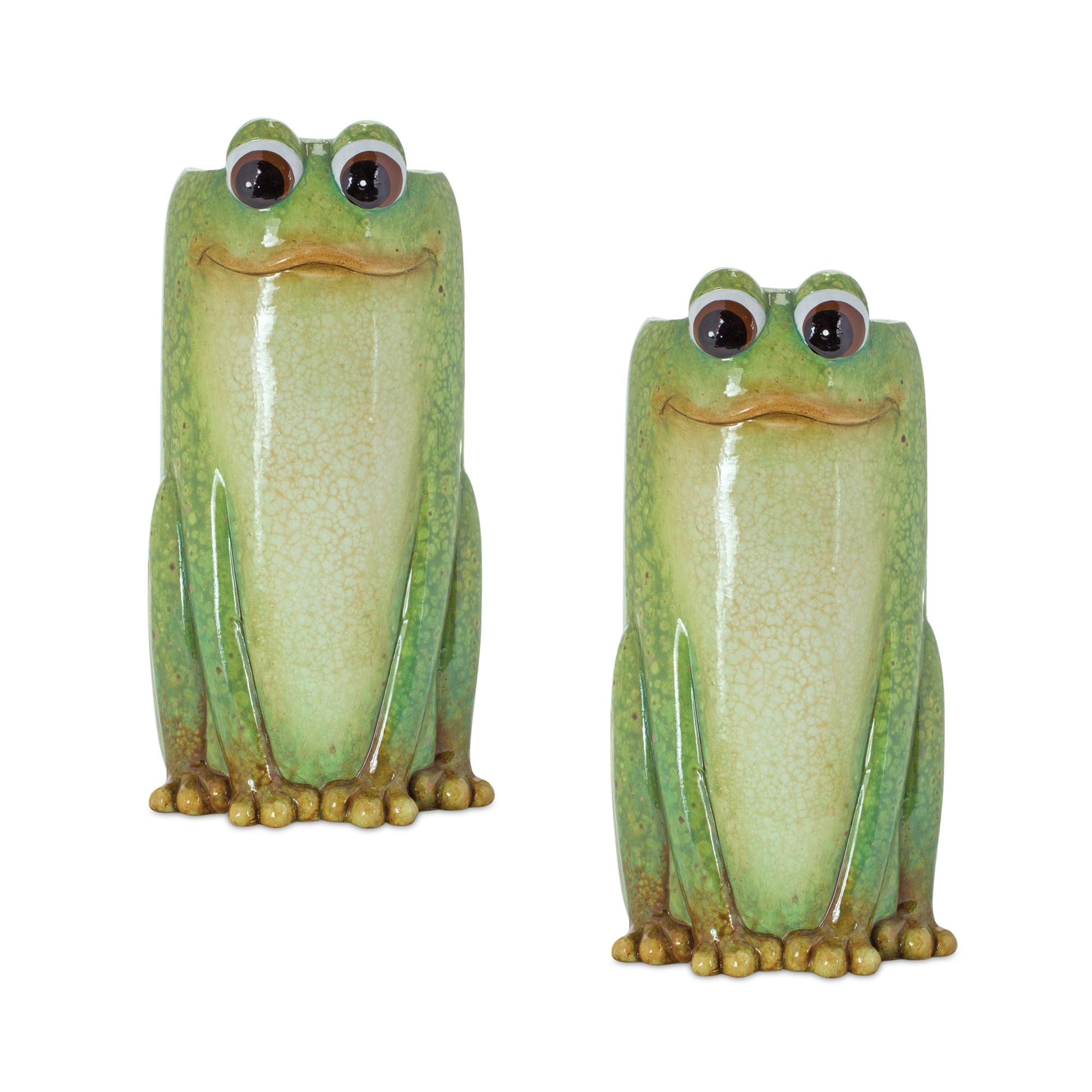 Whimsical Terra Cotta Garden Frog Planter Vase (Set of 2)