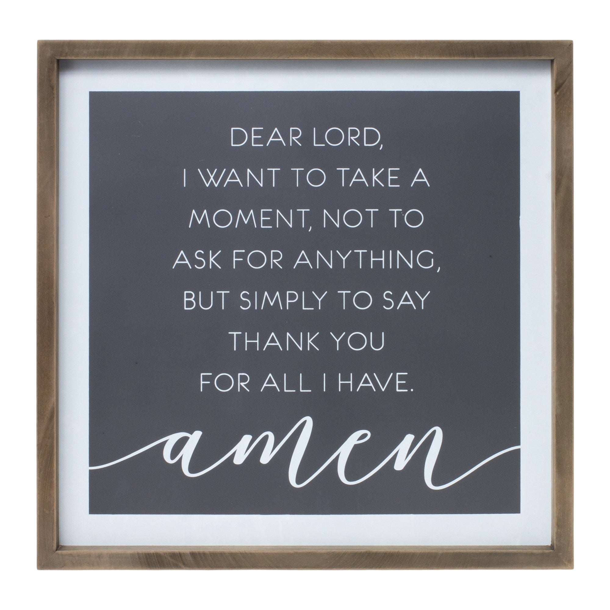 Wooden Thank You Prayer Plaque 19.75"SQ