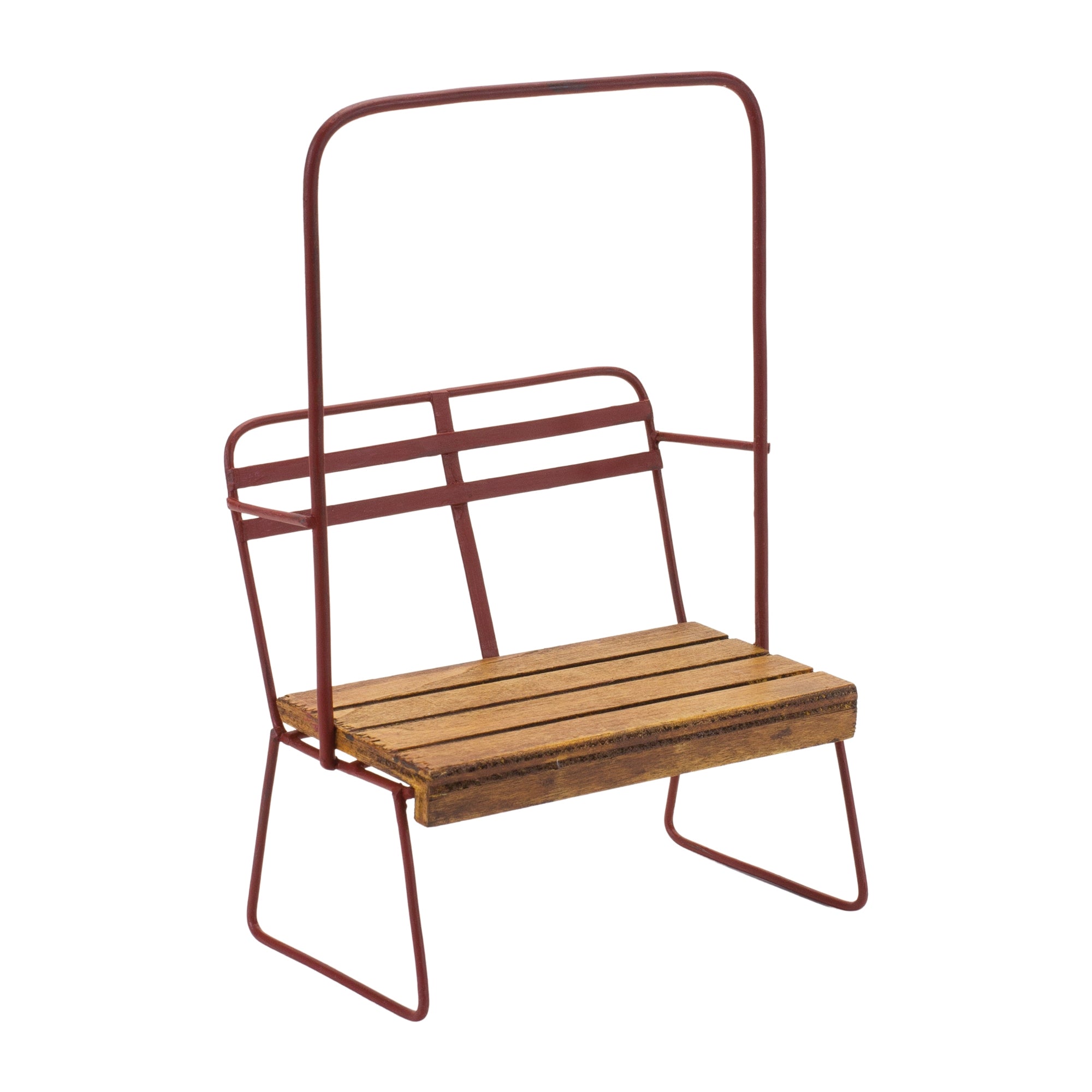 Ski Chair Lift Ornament 6"L x 9"H Wood/Metal