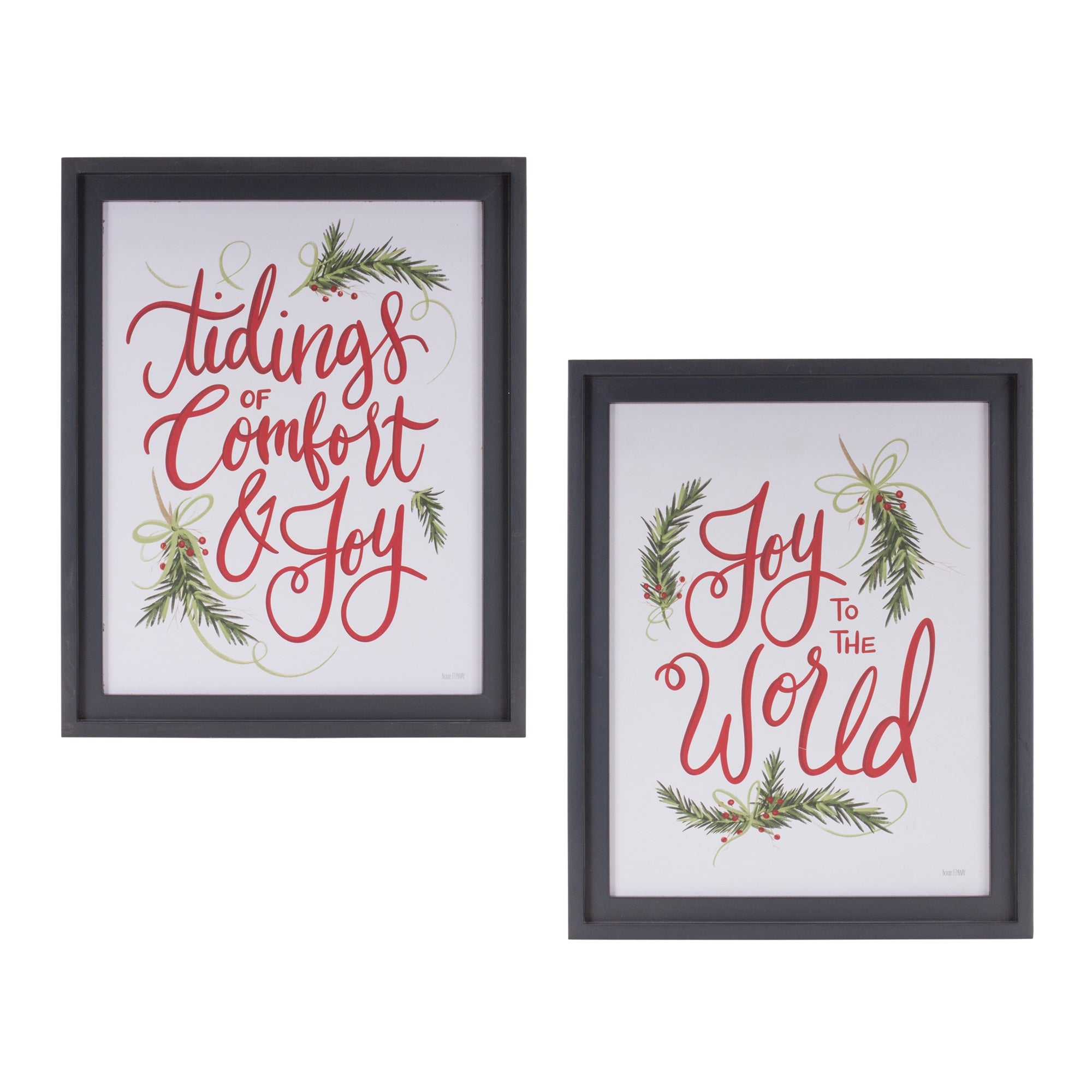 Framed Holiday Sentiment Sign (Set of 2)
