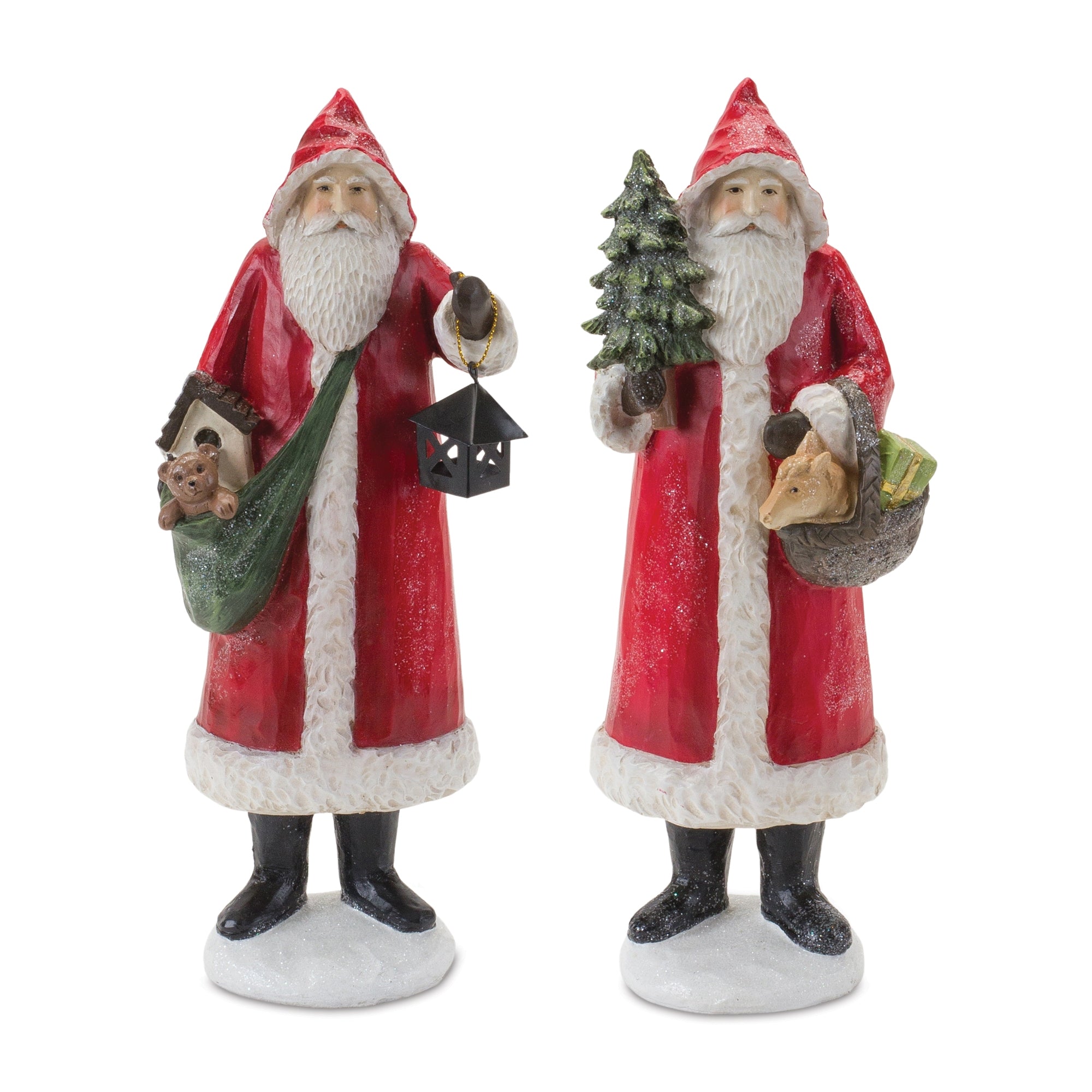 Woodland Santa Figurine (Set of 2)