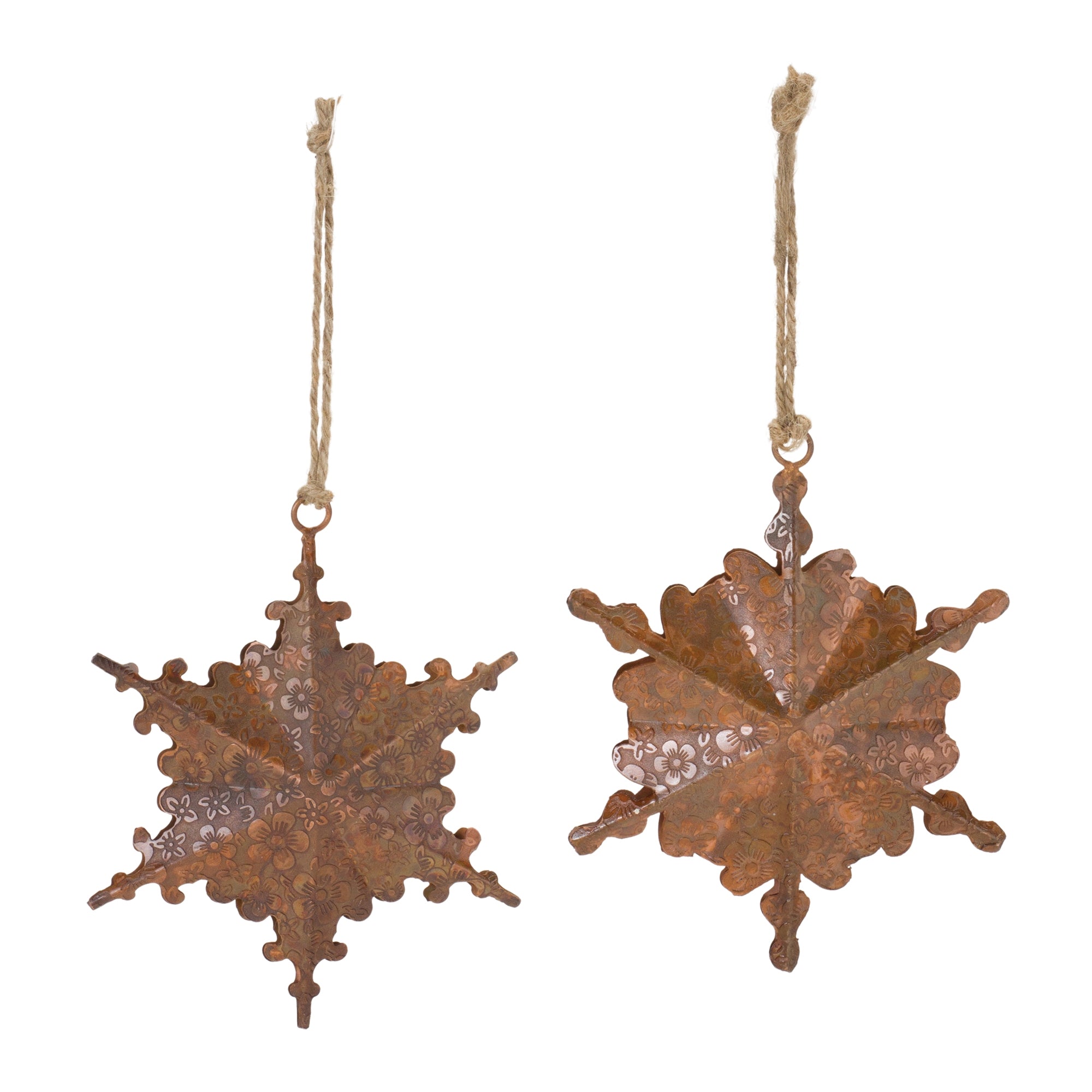 Floral Metal Snowflake Ornament (Set of 6)