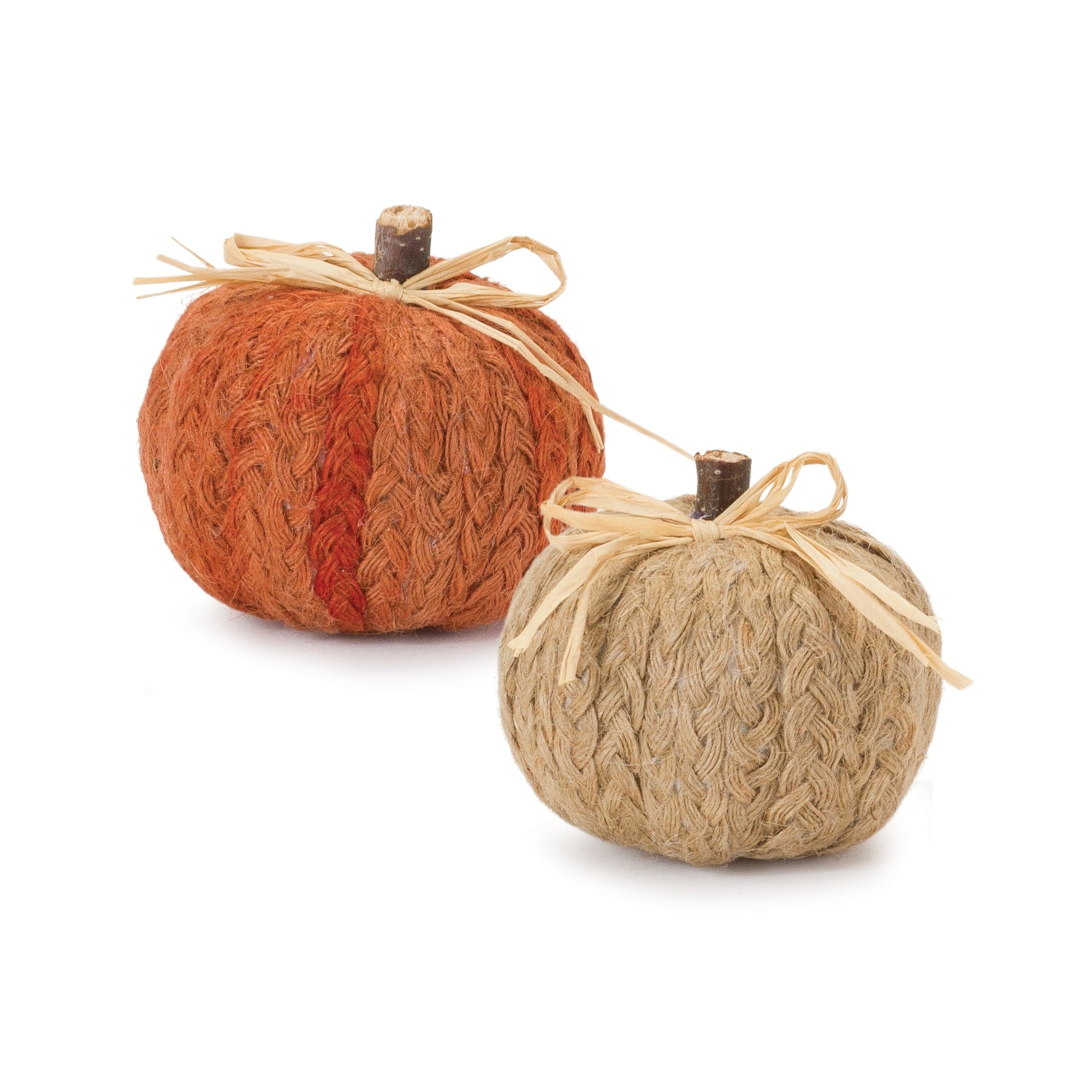 Braided Fabric Pumpkin (Set of 2)
