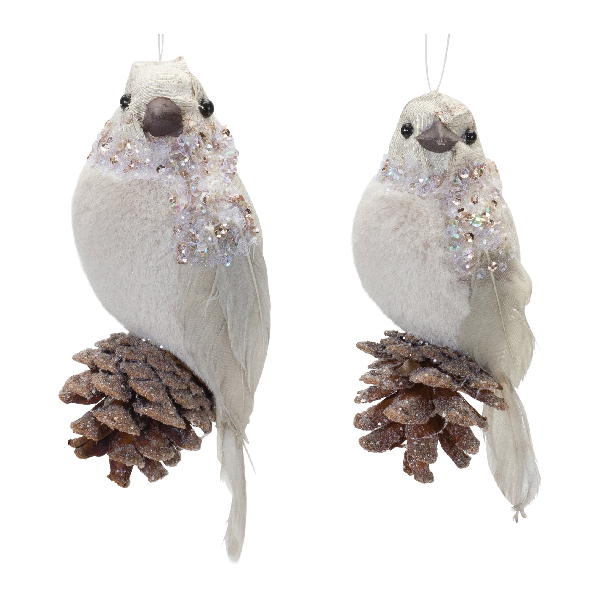 Beaded Winter Bird Ornament (Set of 12)
