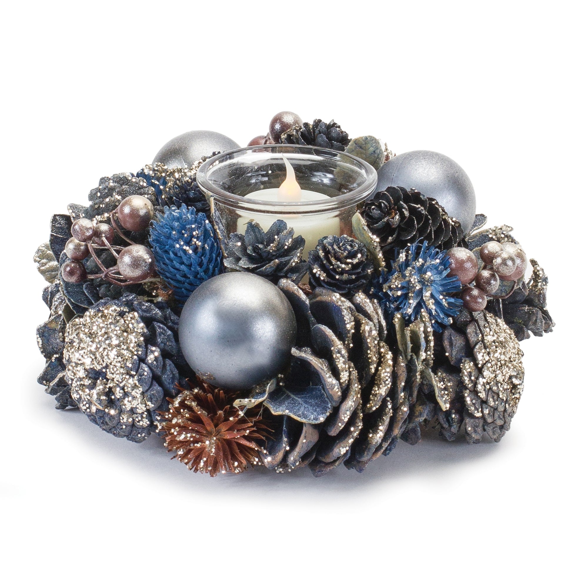 Pinecone Votive Holder with Glass Insert (Set of 3)