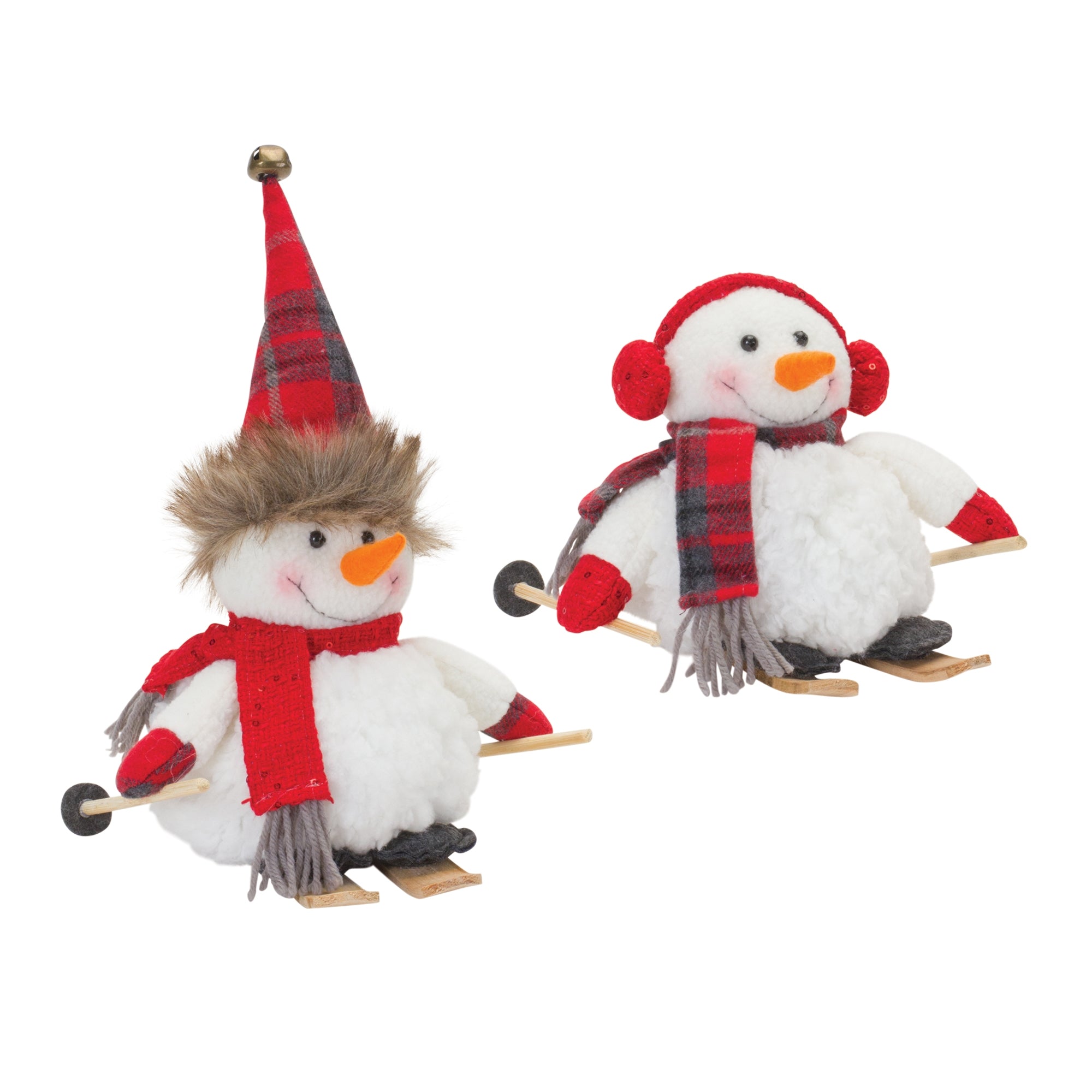 Plush Winter Sport Snowman Shelf Sitter (Set of 2)
