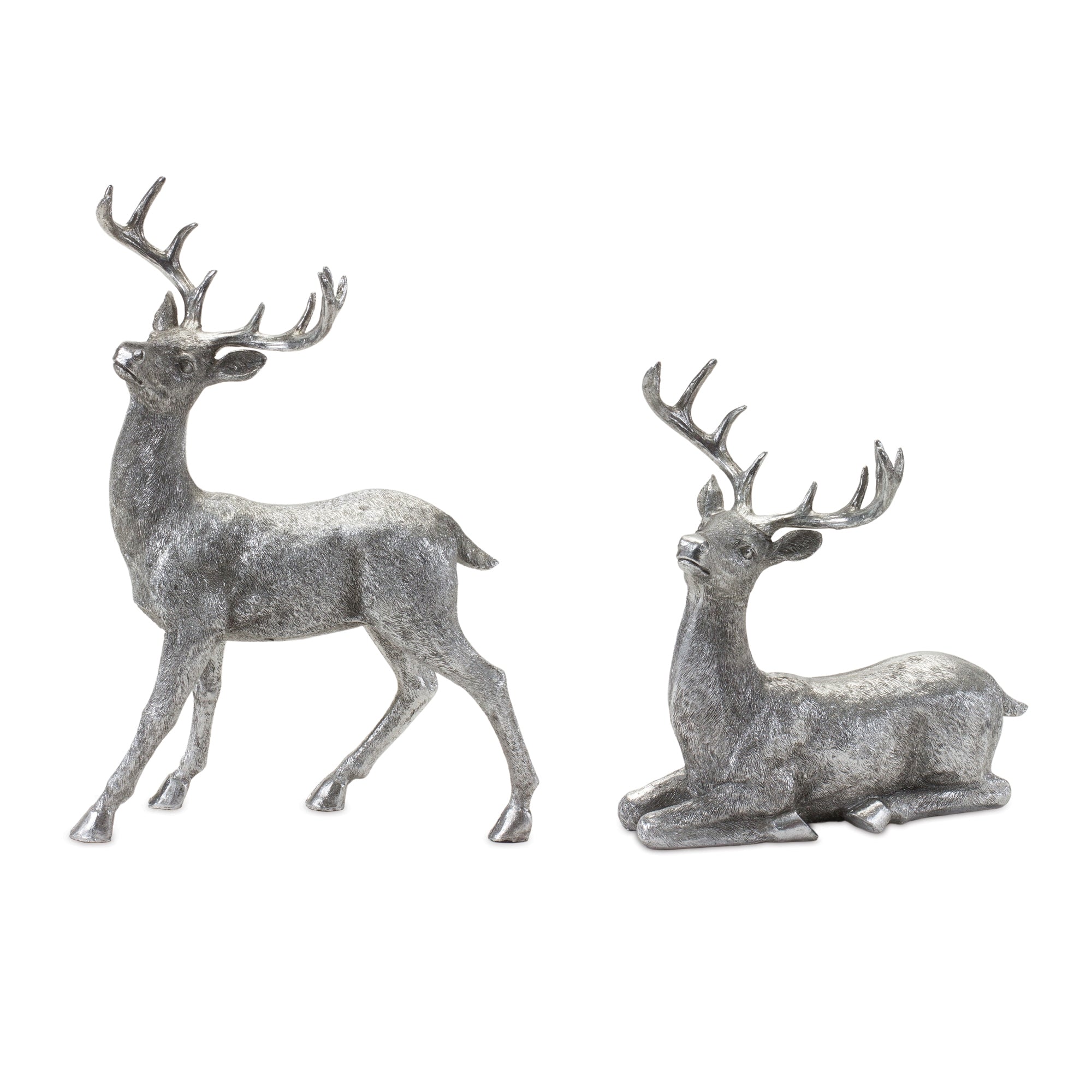 Silver Deer Statue (S/2)