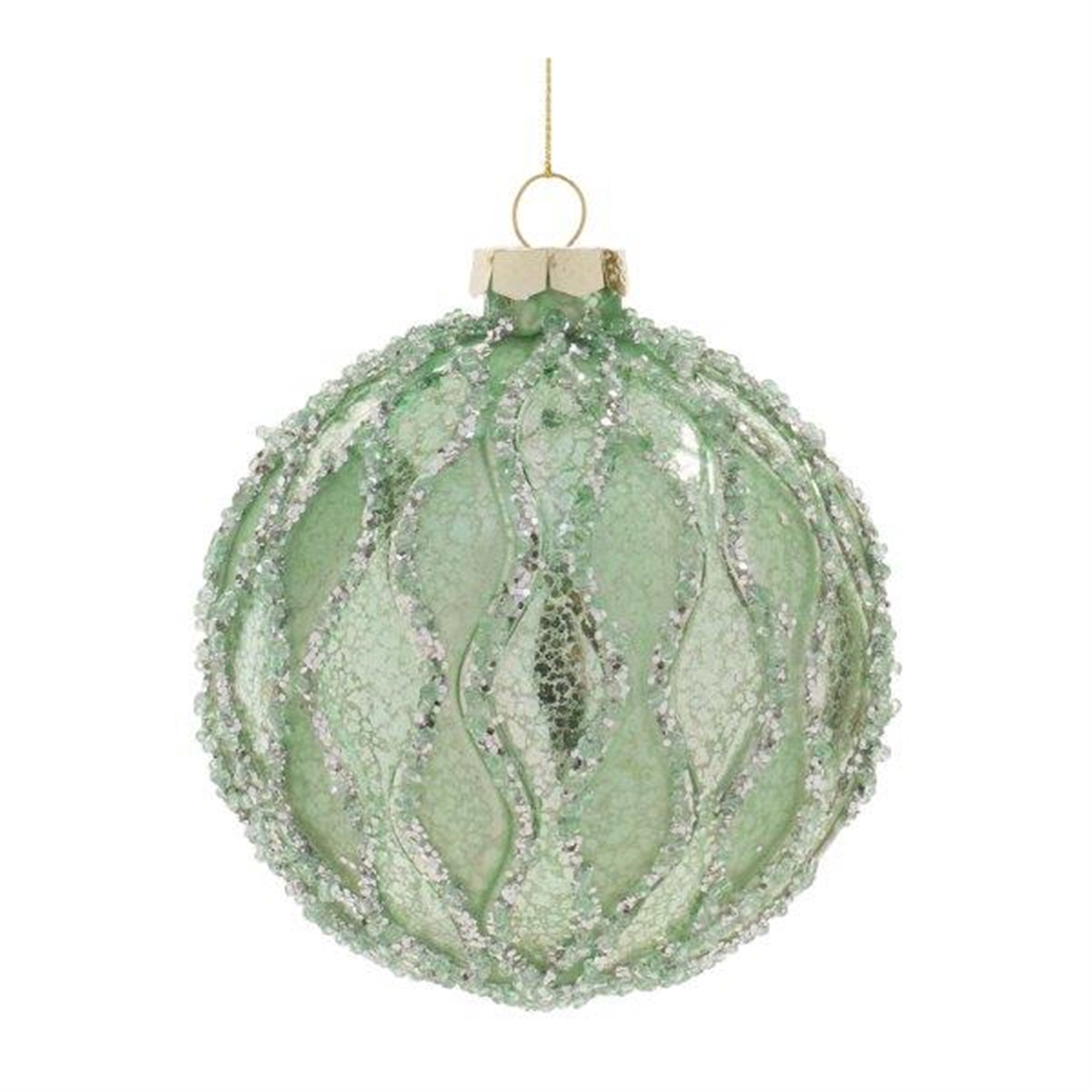 Beaded Mercury Glass Ball Ornament (Set of 6)