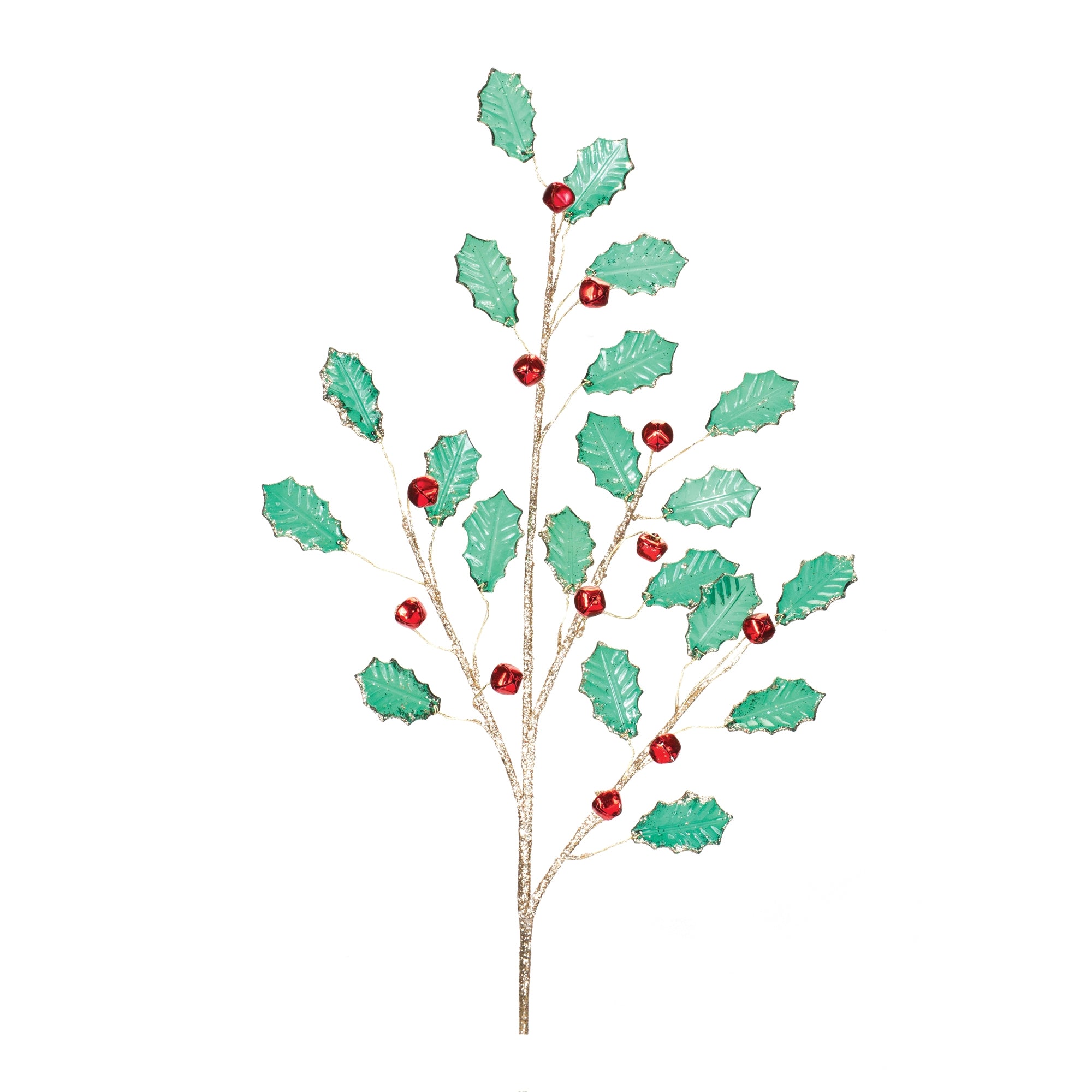 Holly Leaf Jewel Spray (Set of 2)
