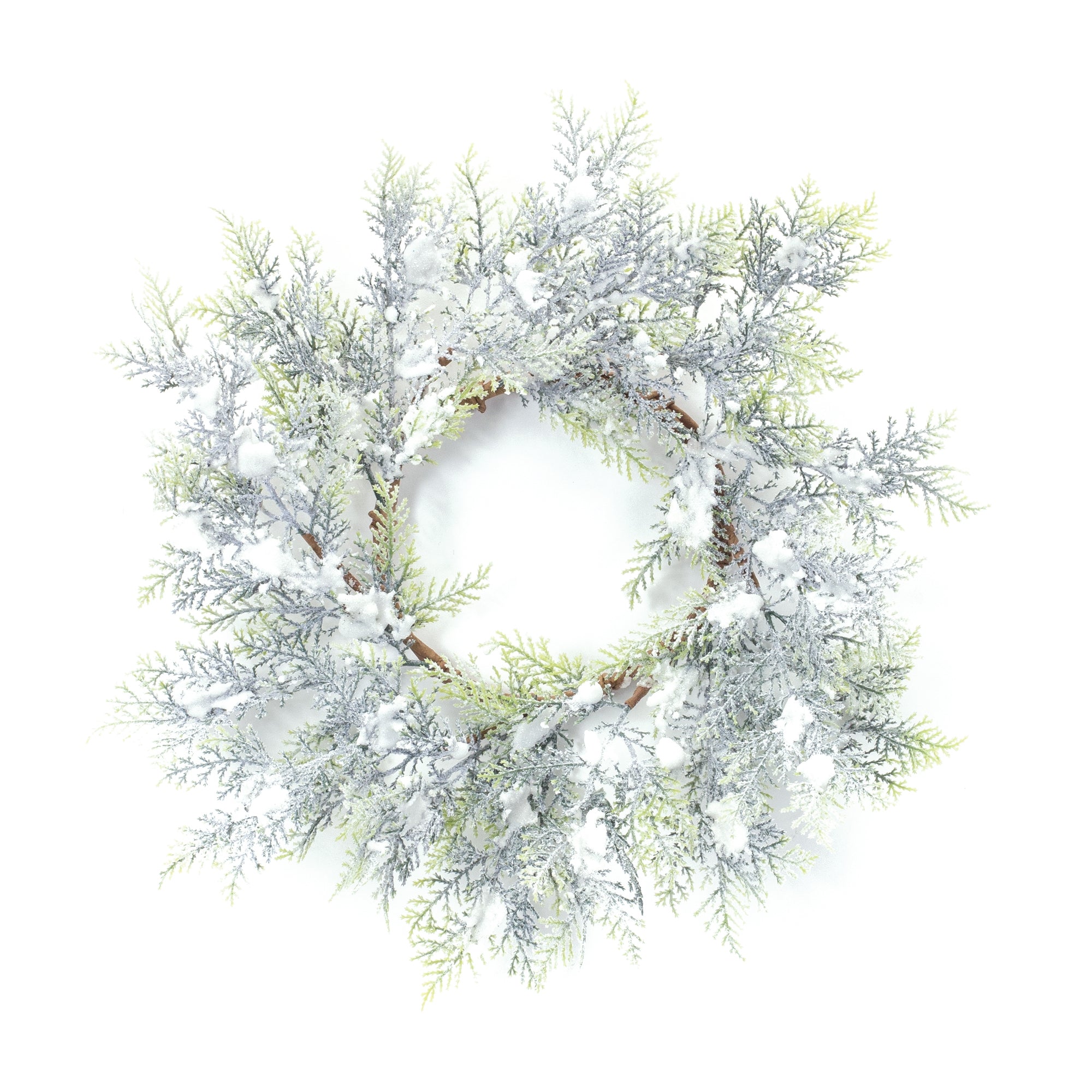 Flocked Cedar Wreath 15"D
