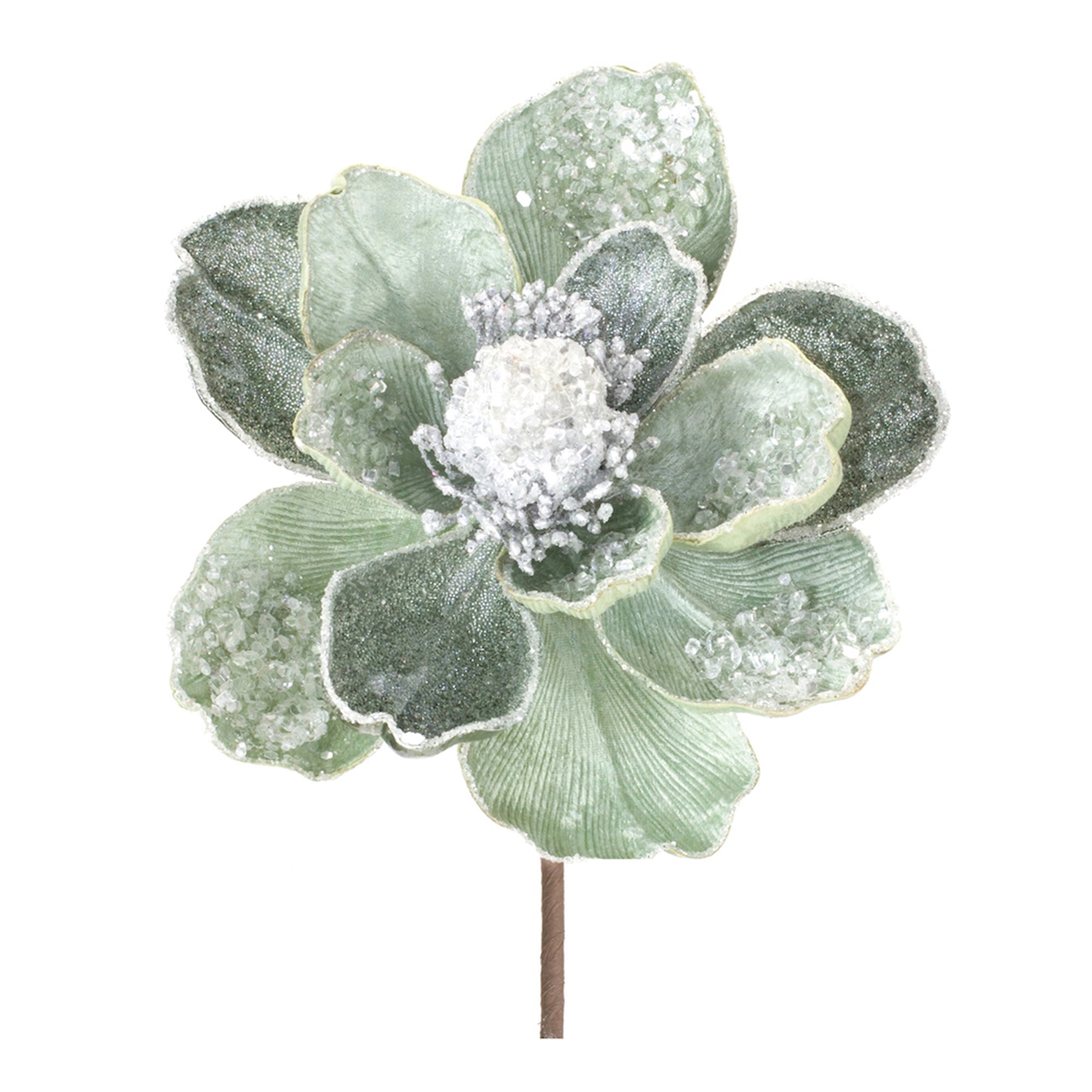 Glittered Magnolia Flower Stem (Set of 2)