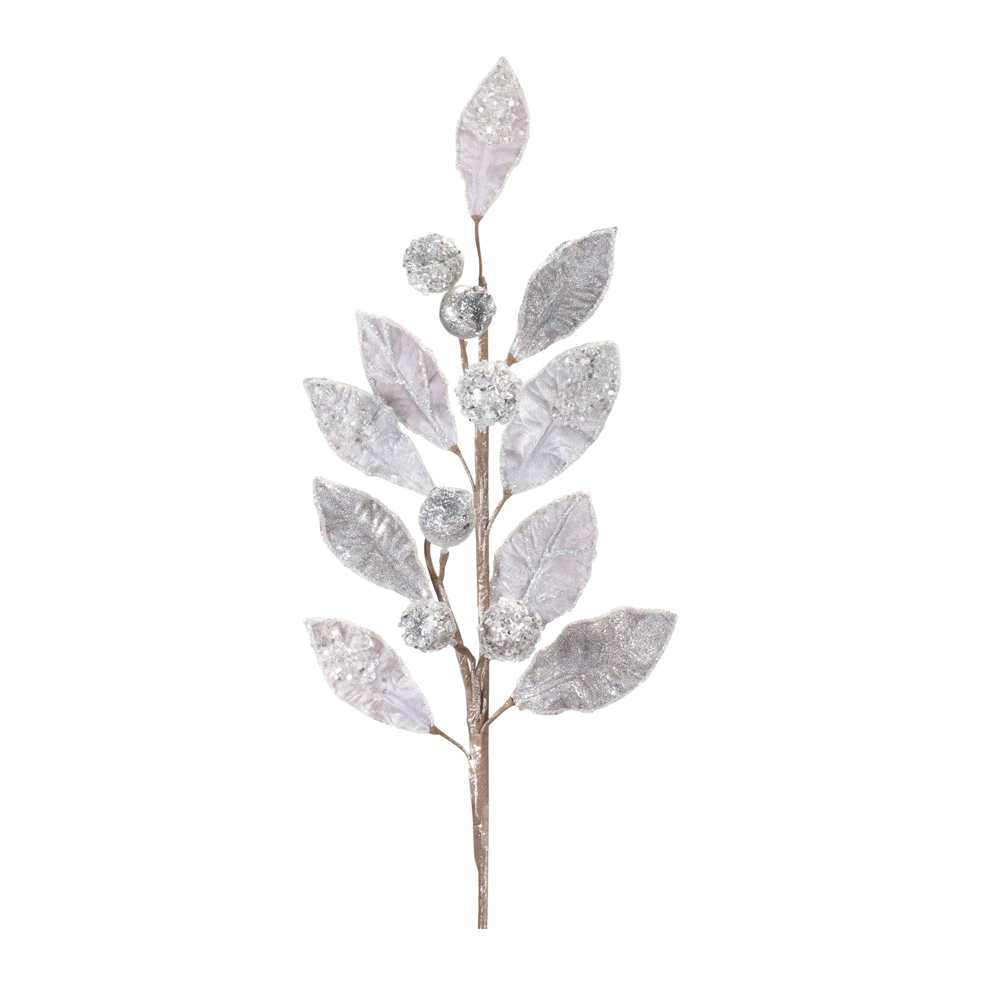 Glittered Pod Leaf Spray (Set of 2)