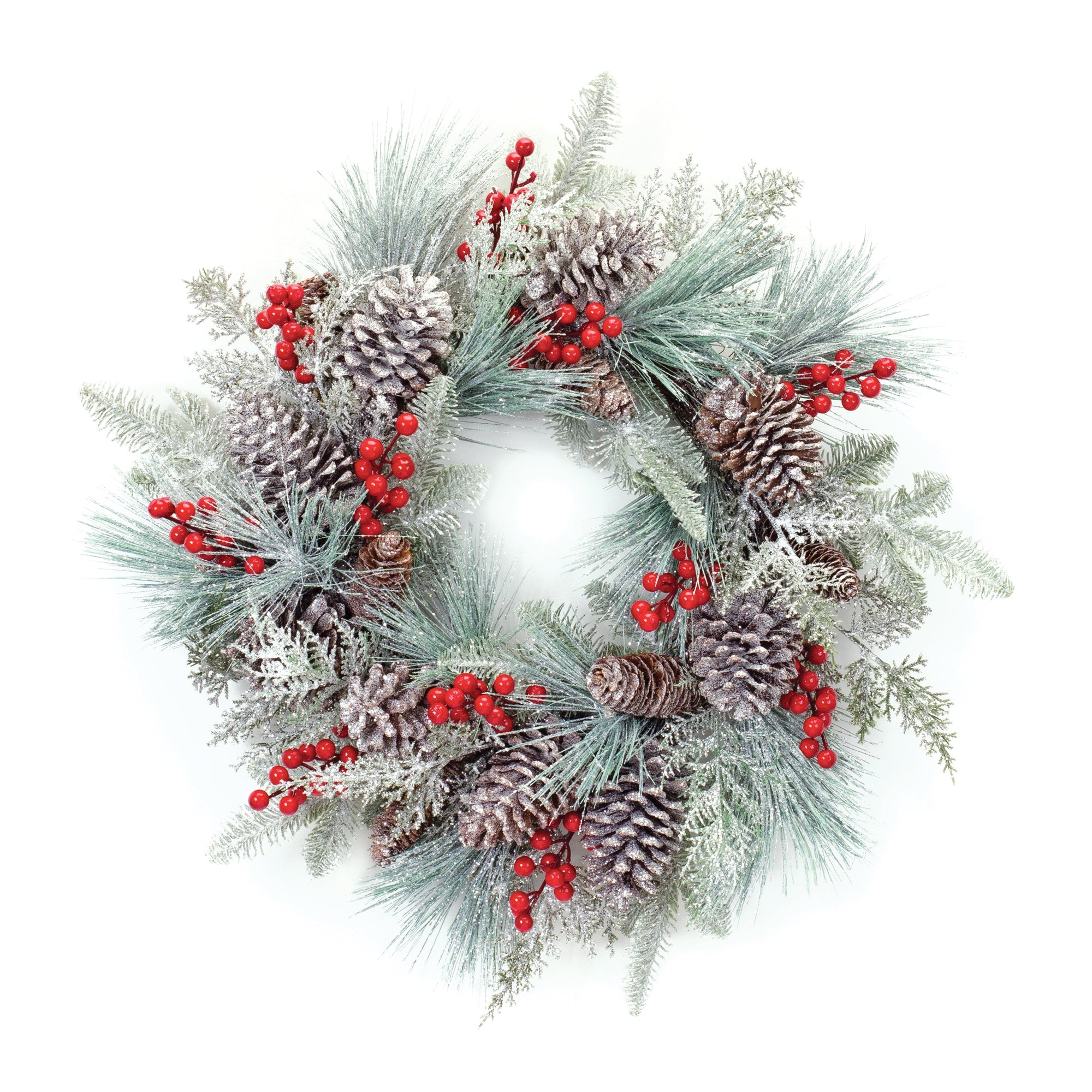 Pine Berry Cone Wreath 27"D