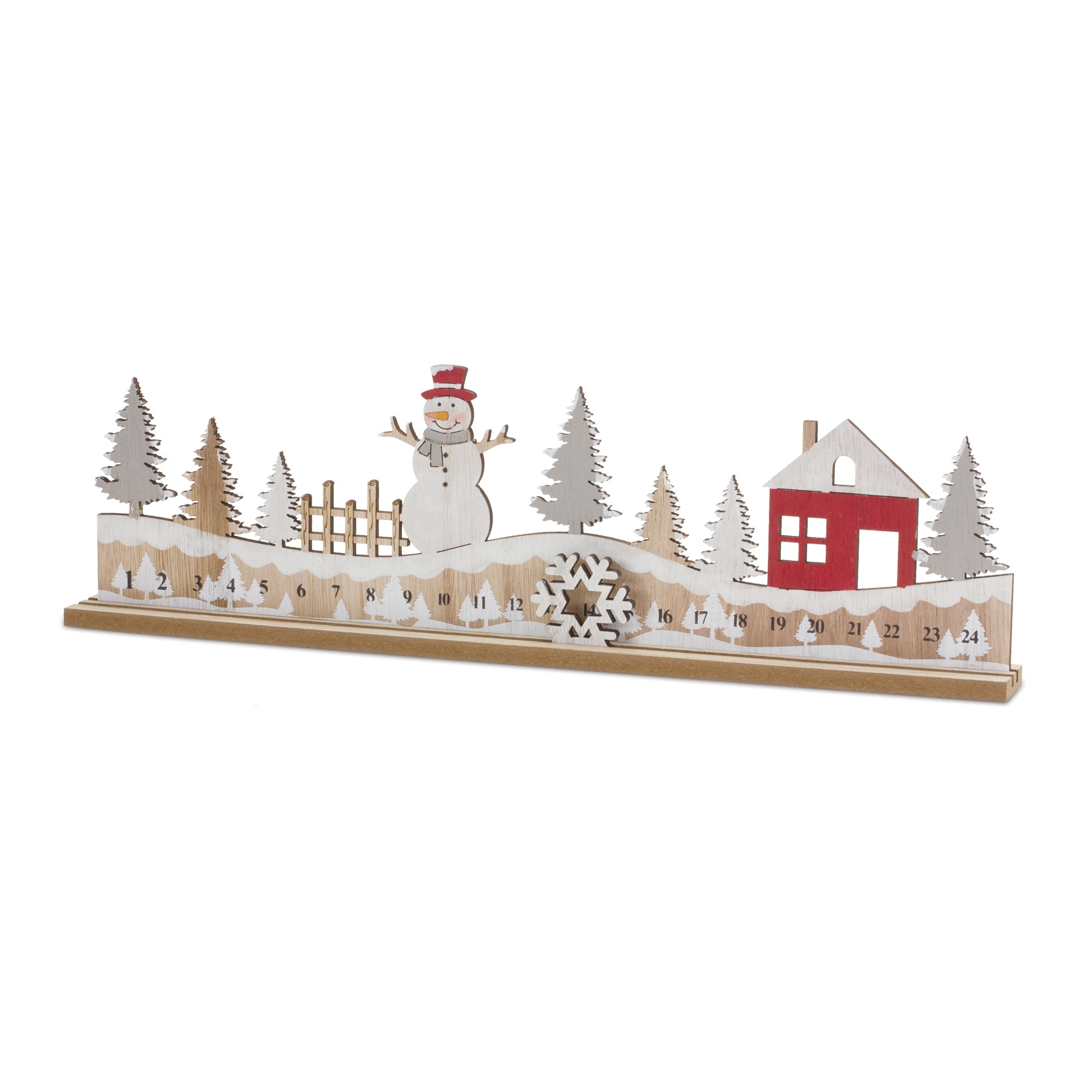 Christmas Countdown 17.75"L x 5.25"H Wood