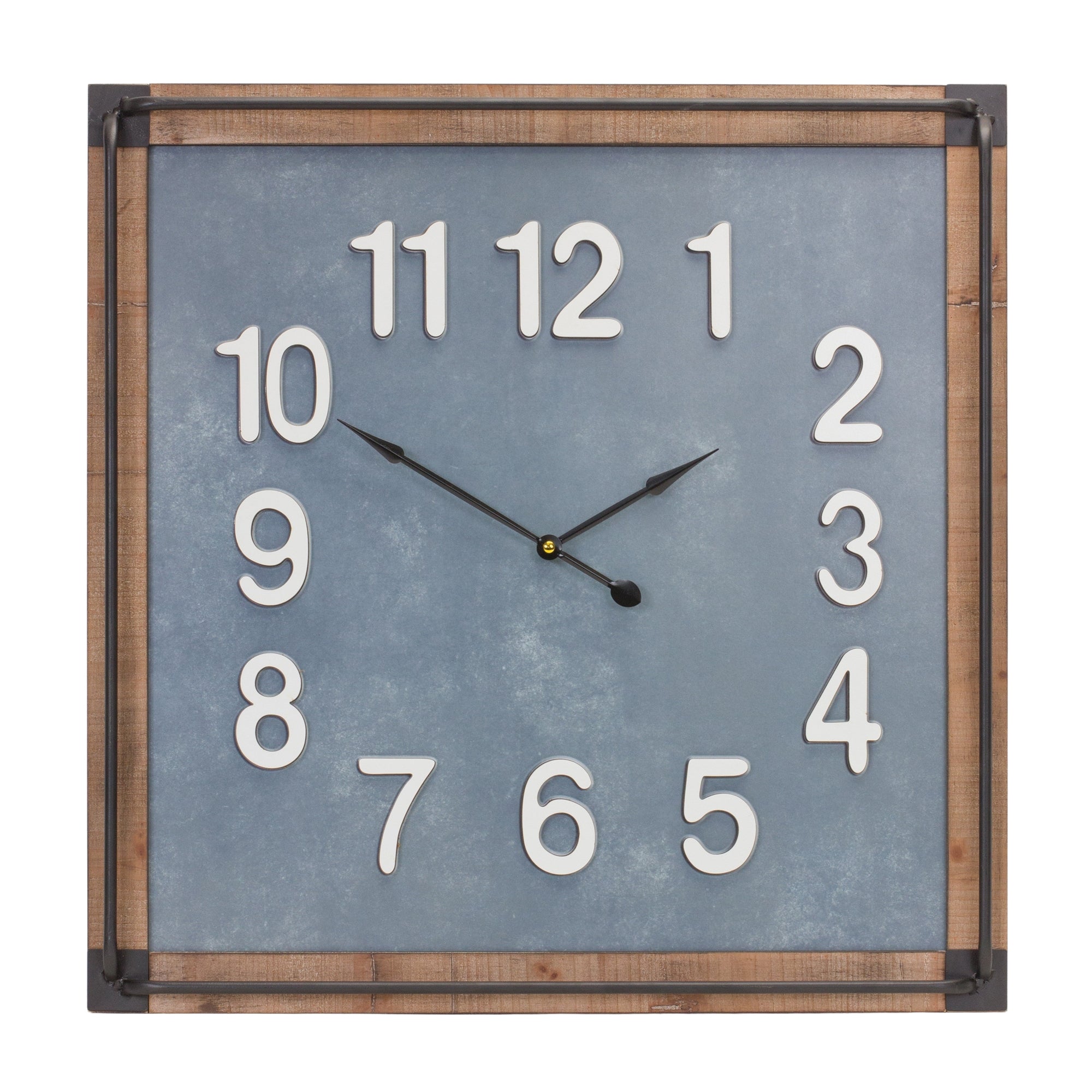 Wood Framed Square Wall Clock 23.5"SQ