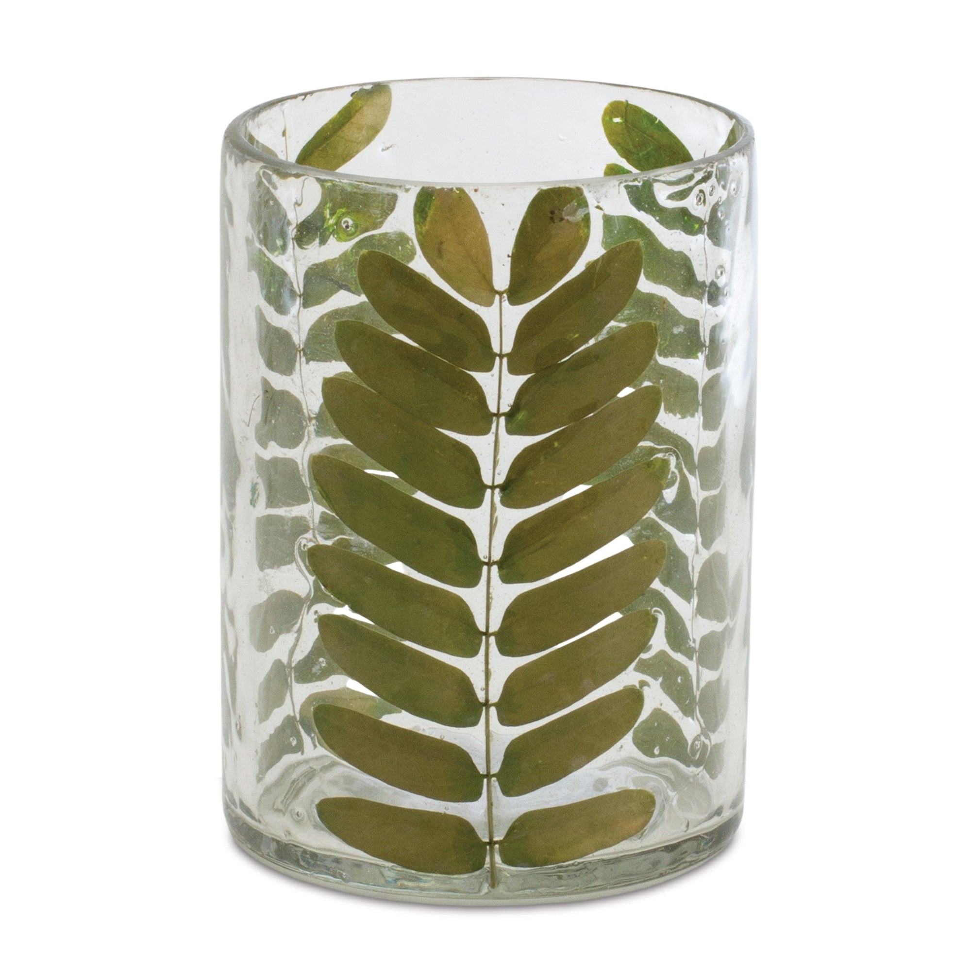 Dried Leaf Glass Candle Holder (Set of 3)