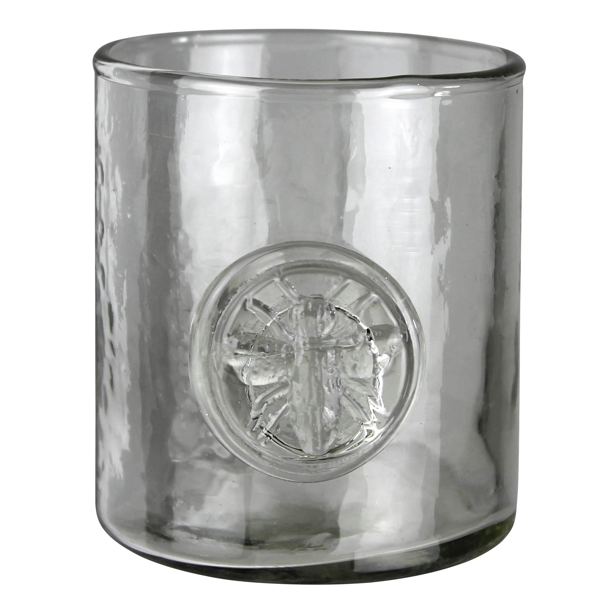 Votive with Embossed Bee, Glass