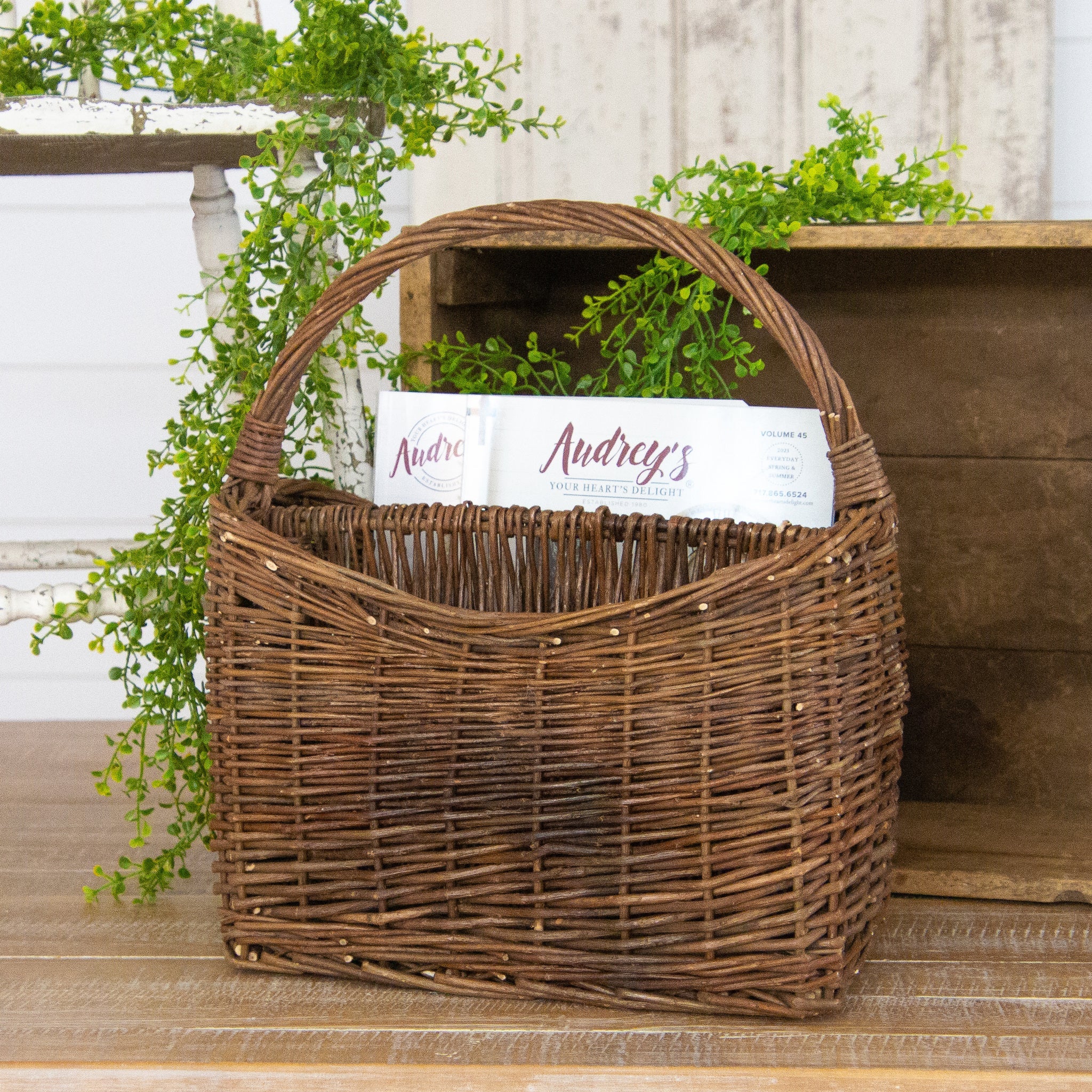 Wicker Magazine Basket