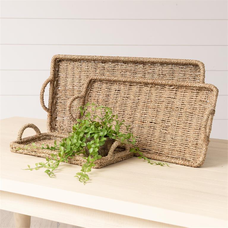 Rectangular Seagrass Trays (S/3)