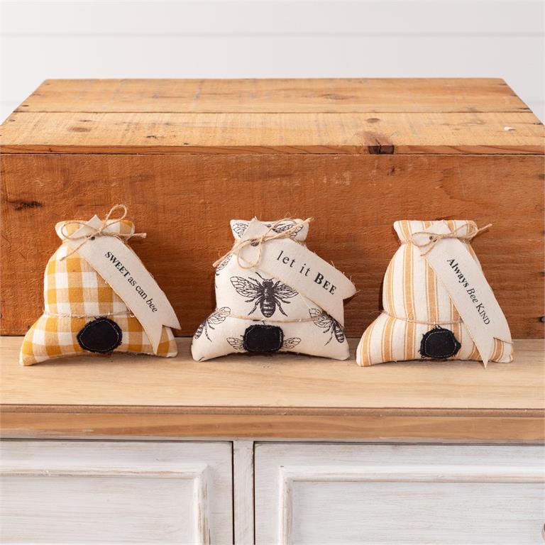 Fabric Bee Hive Ornaments