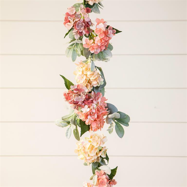 Hydrangea Blush And Lambs Ear Garland