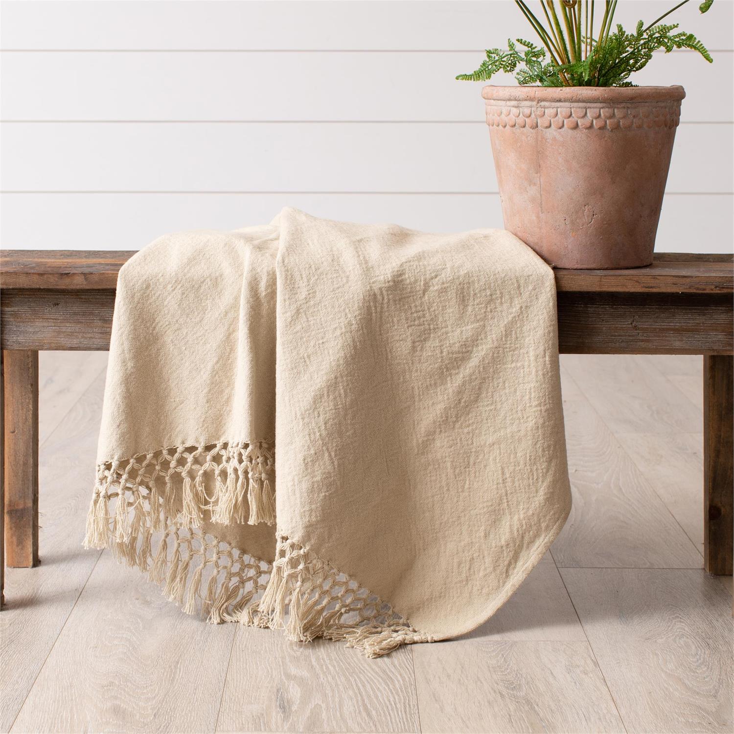 Tan Double Weave Throw