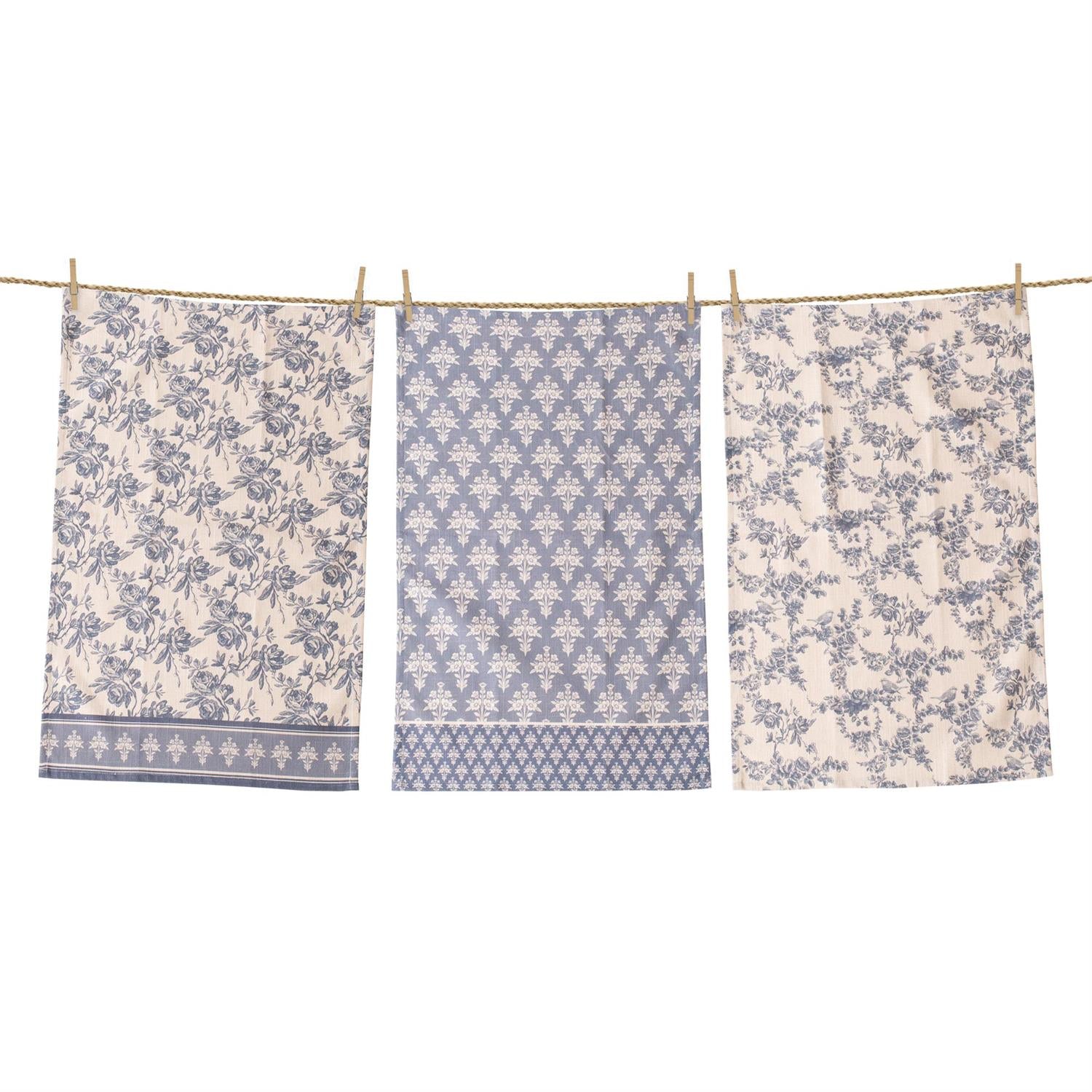 French Blue Tea Towels (S/3)