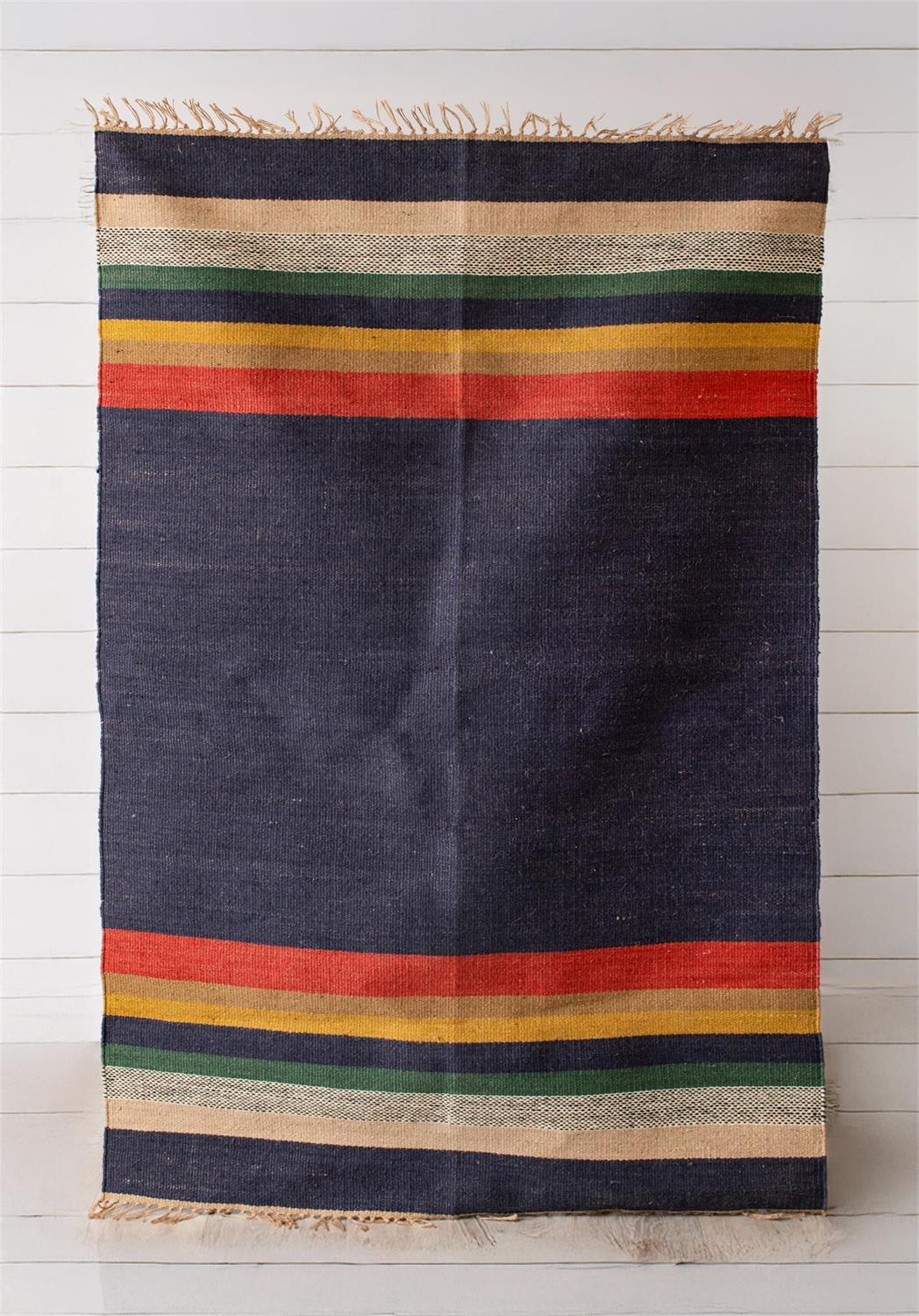 Multi Colored Striped Jute 48" x 72" Rug