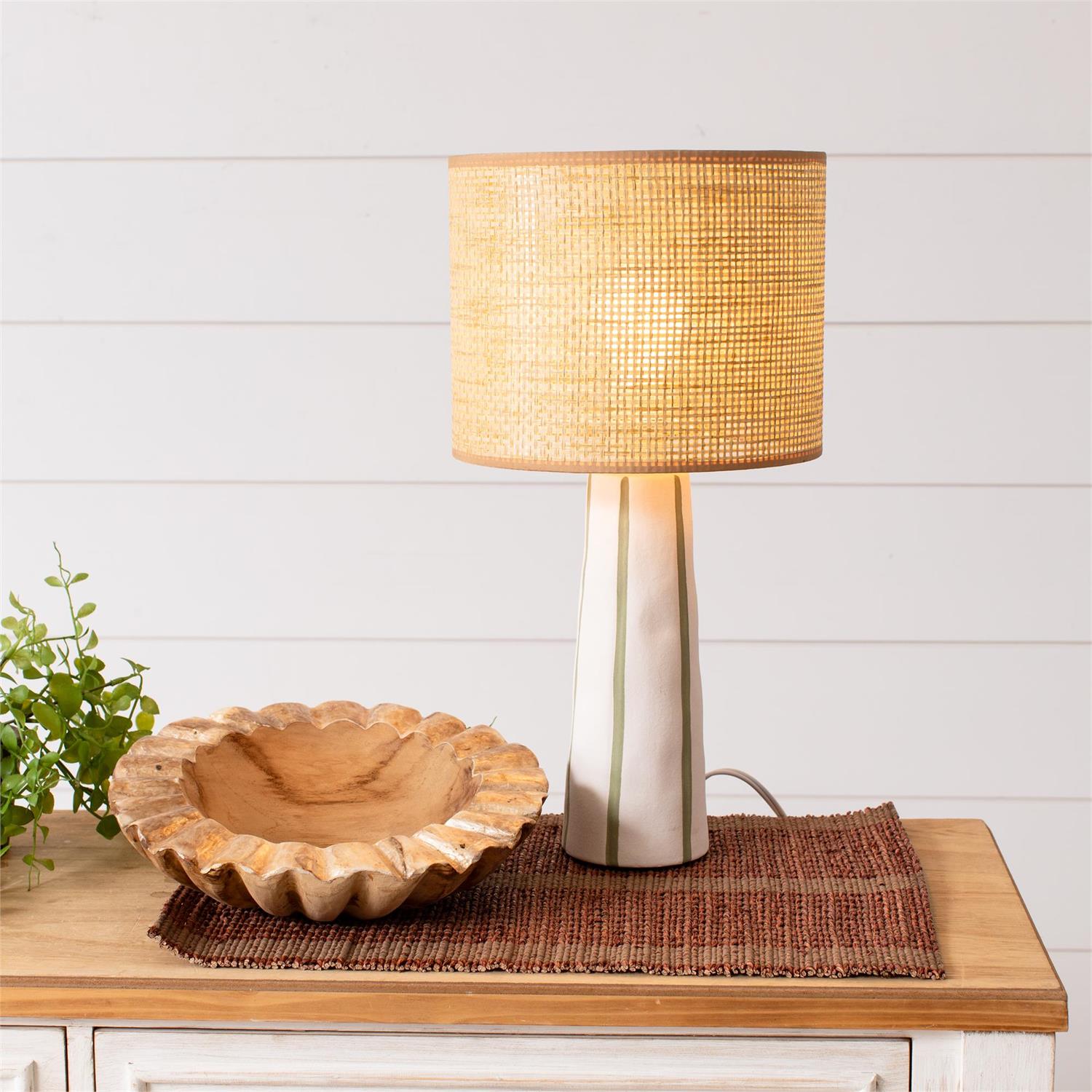 Green Striped Base w/ Natural Shade