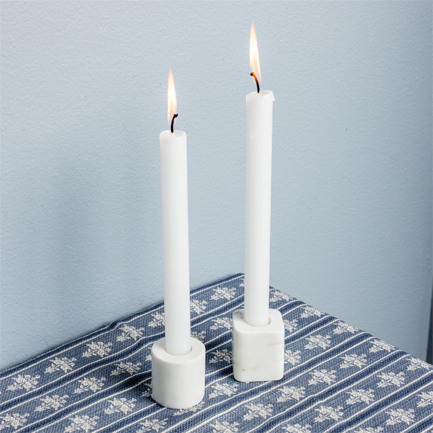 Candle Holder - Short Marble Pillars