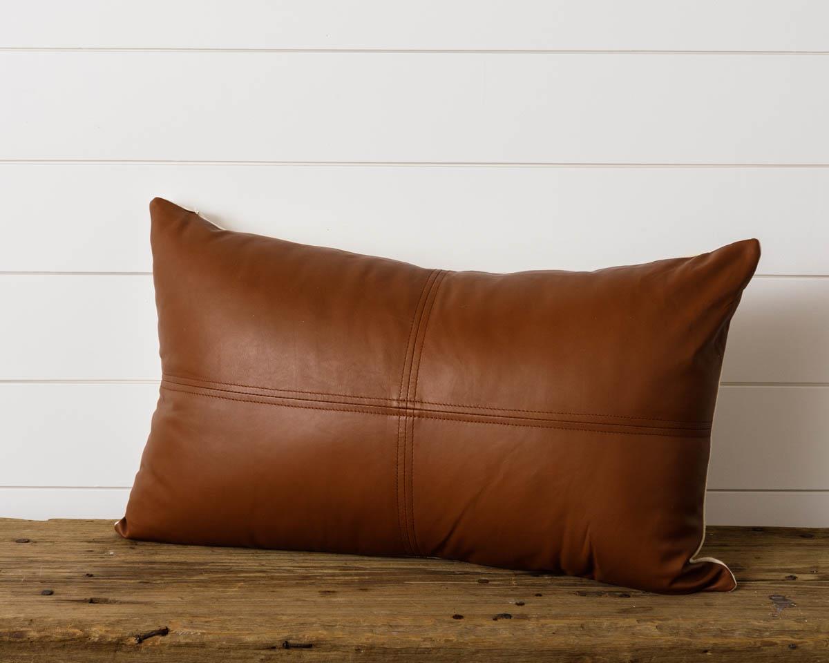 Leather and Cotton Pillow