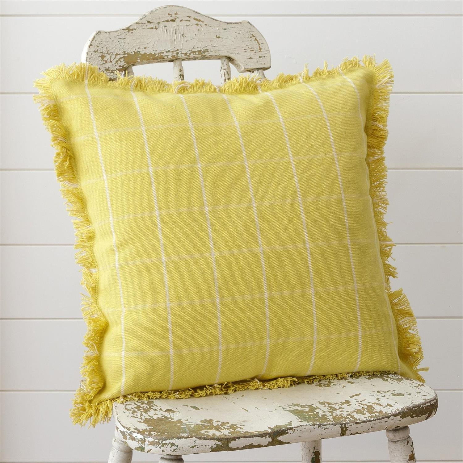 Yellow Windowpane Pillow