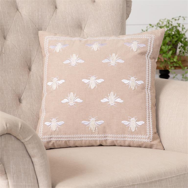Pillow - Embroidered Bees