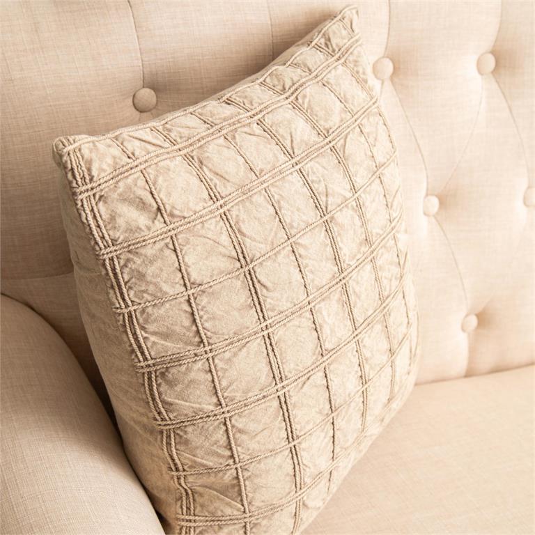 Pillow - Stonewashed Windowpane Check, Brown