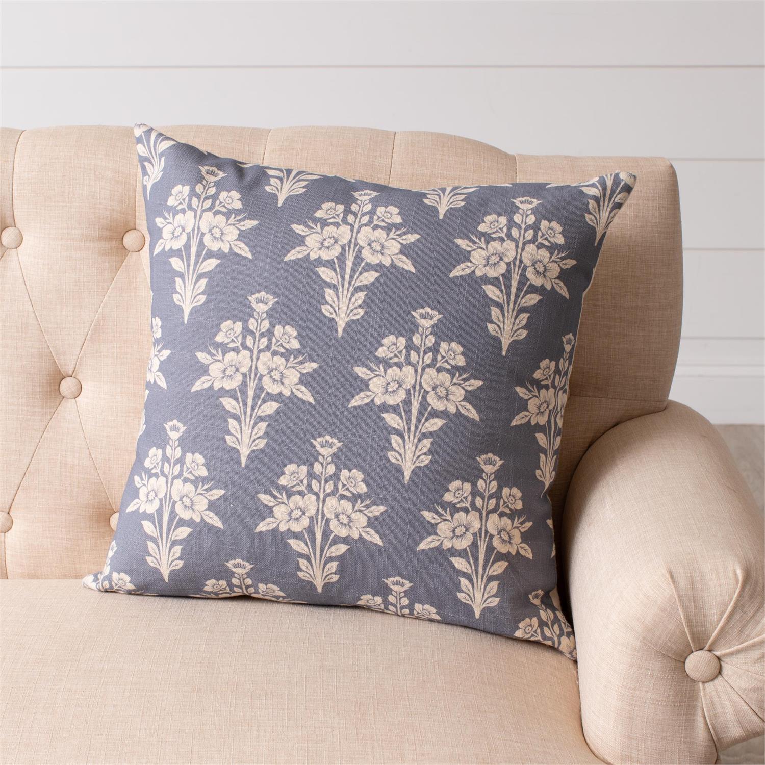 French Blue Medallion Pillow
