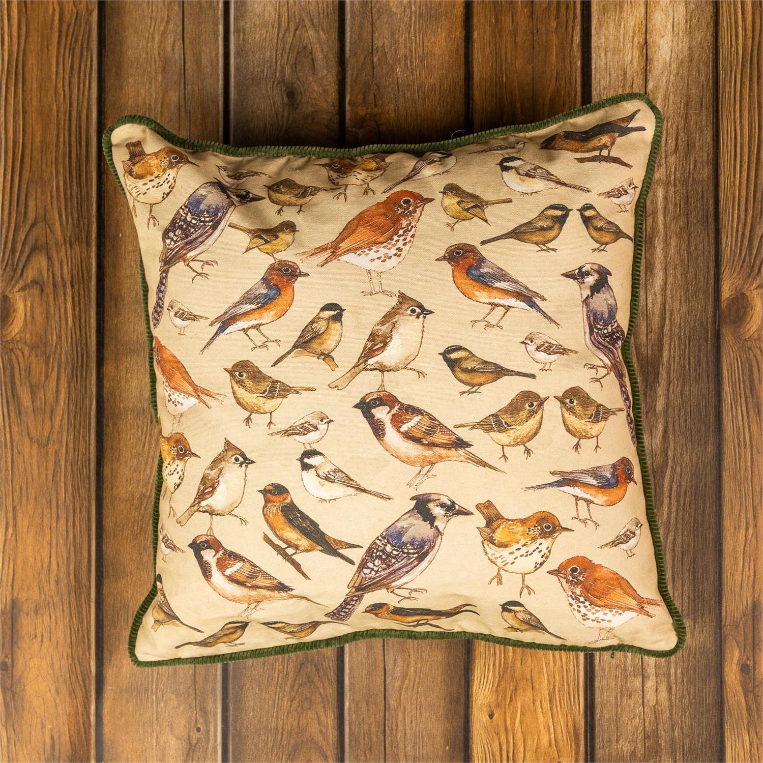 Watercolor Song Birds Pillow