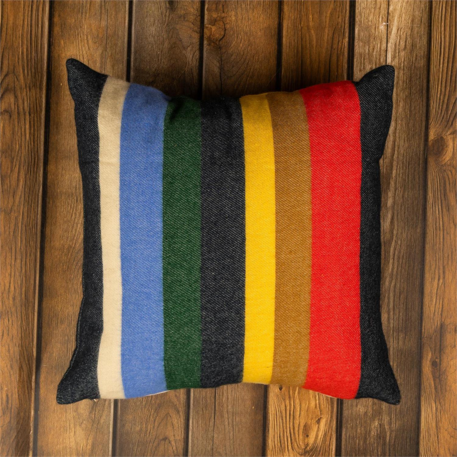 Multi Colored Striped Pillow