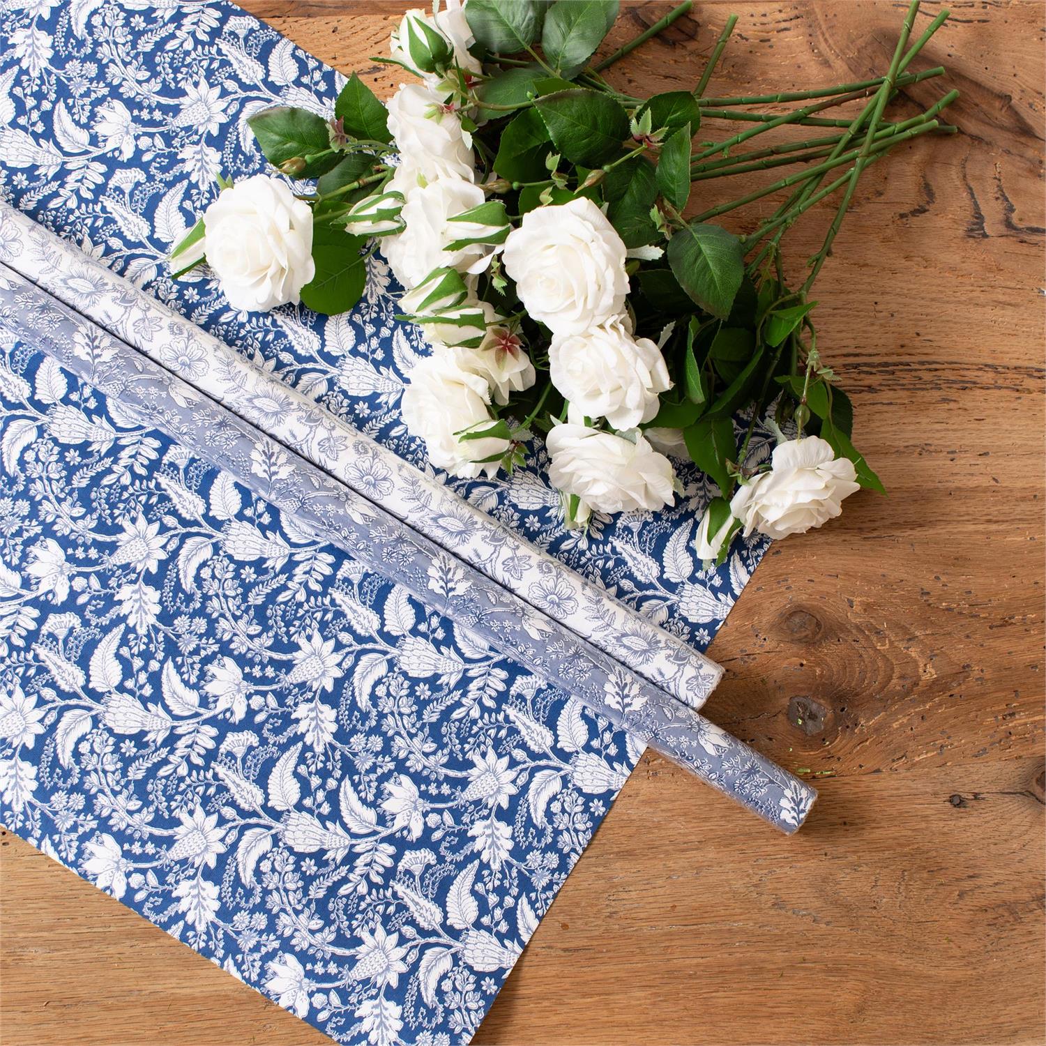 Premium Gift Wrap, Blue Block Prints - 3 Roll Ct