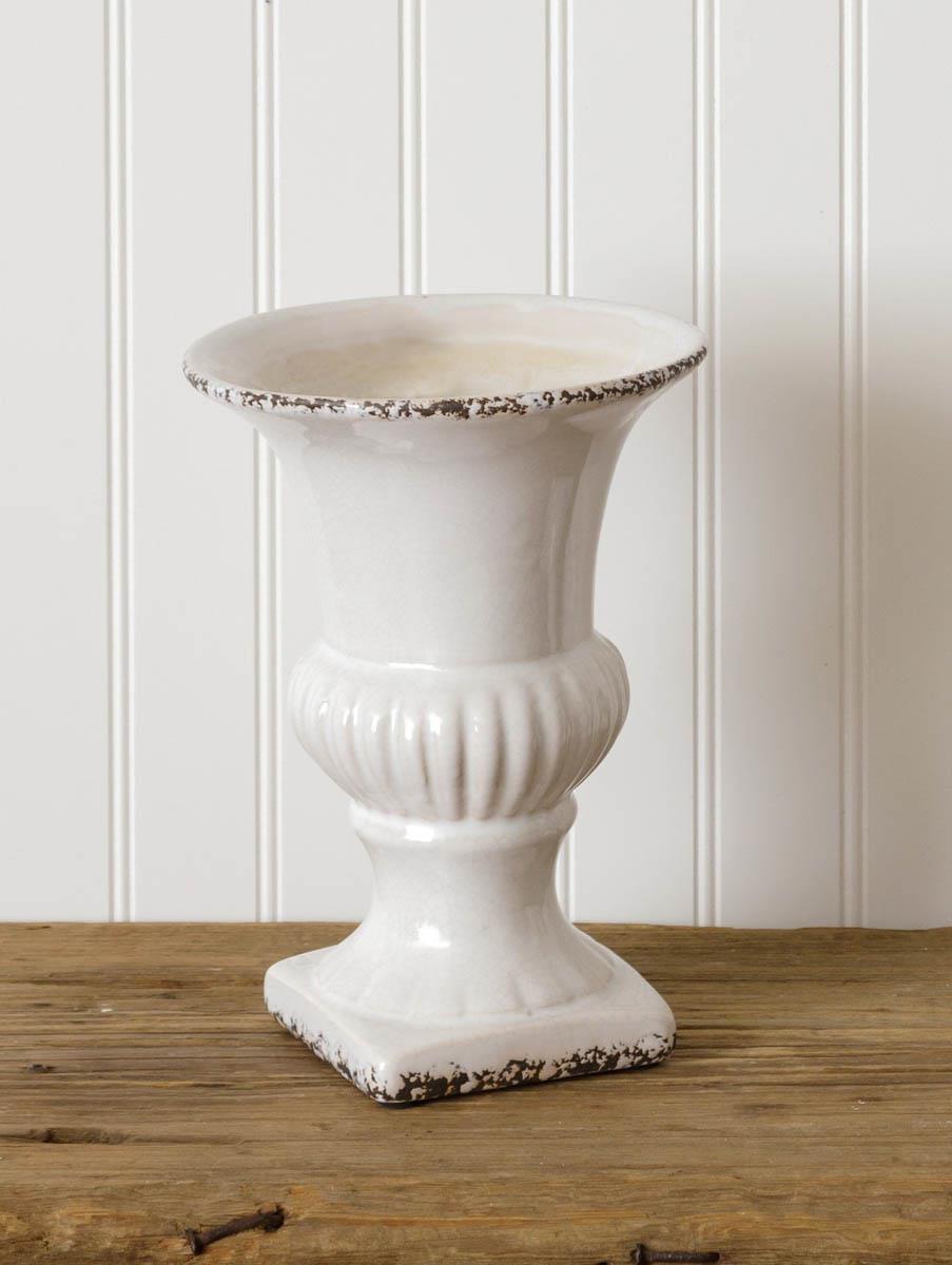 Crackle Pottery Urn (L)