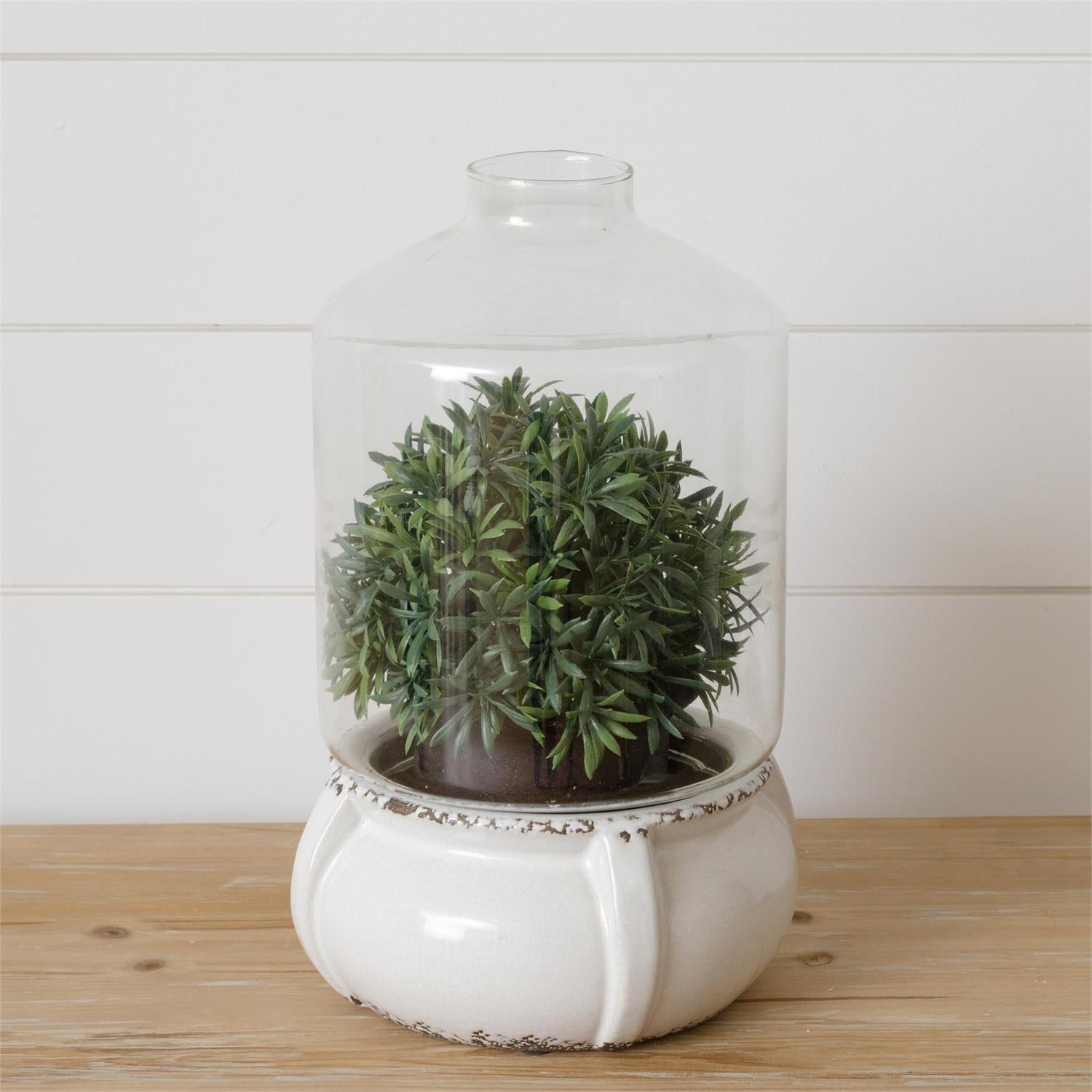 Glass Terrarium With Ceramic Base