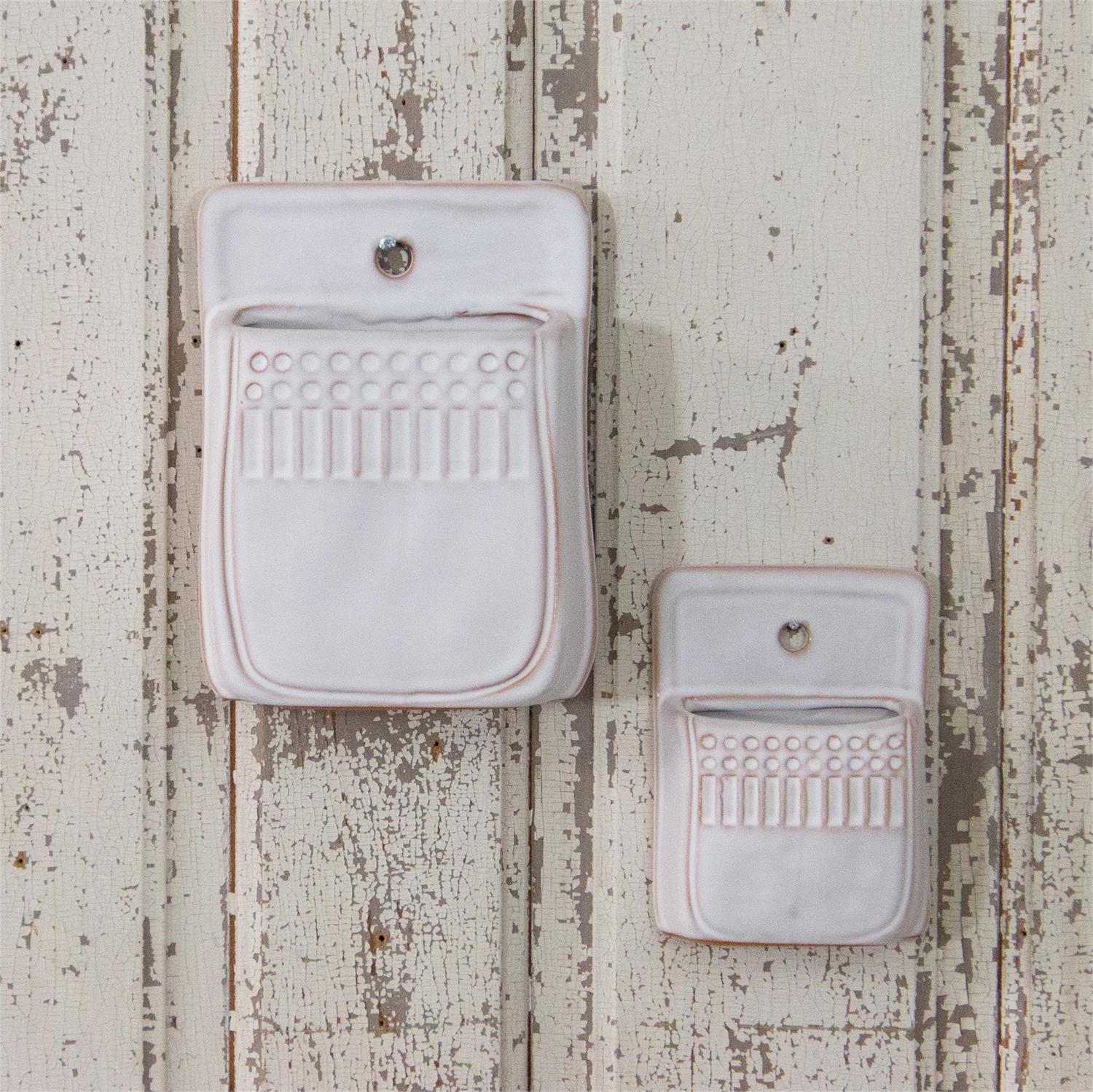 Matte Ceramic Wall Pockets (S/2)