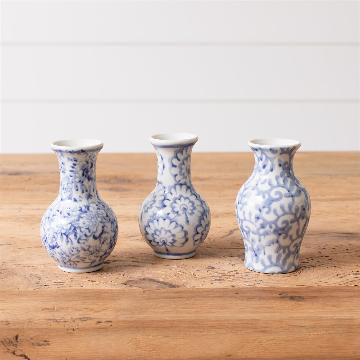 Bud Vases - Blue Floral (3 Designs)